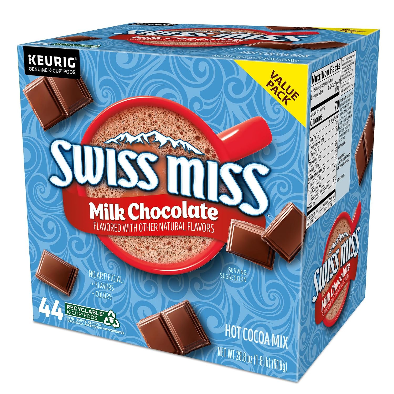 Swiss Miss Milk Chocolate Hot Cocoa Keurig Single-Serve K Cup Pods, 28 Count