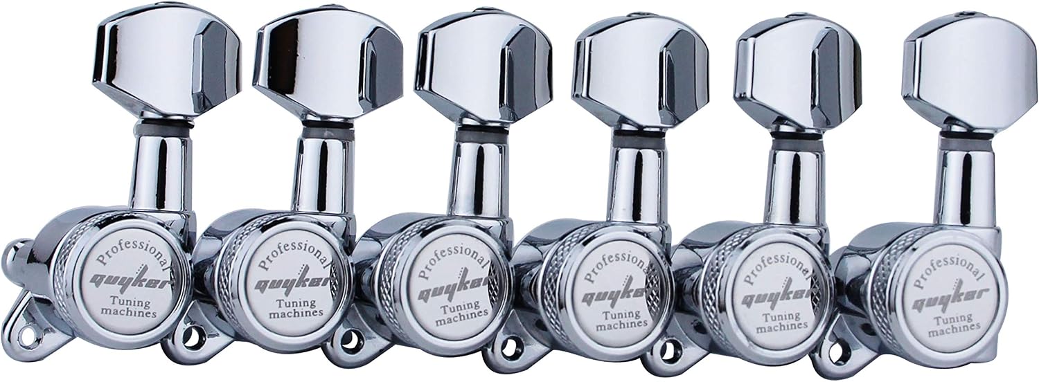 Guyker Guitar Locking Tuners (6 for Right) - 1:18 Lock String Tuning Key Pegs Machine Head with Hexagonal Handle Replacement for ST TL SG LP Style