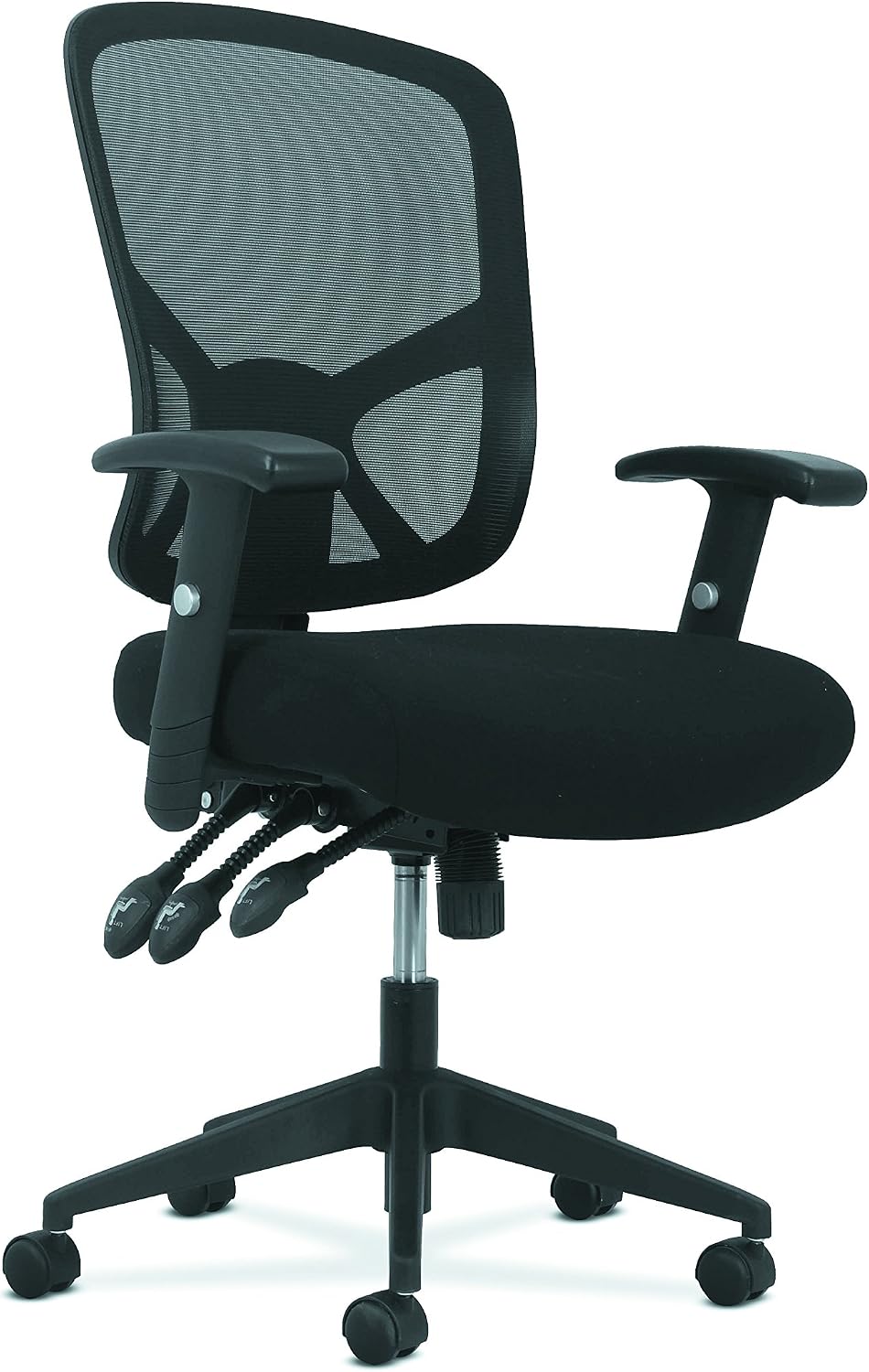 HON Sadie Big and Tall Ergonomic Office Chair, Heavy Duty Desk Chair, Black | Big and tall ergonomic office desk chair for desk work, lumbar support, adjustable arms, mesh comfort, 350 lb capacity