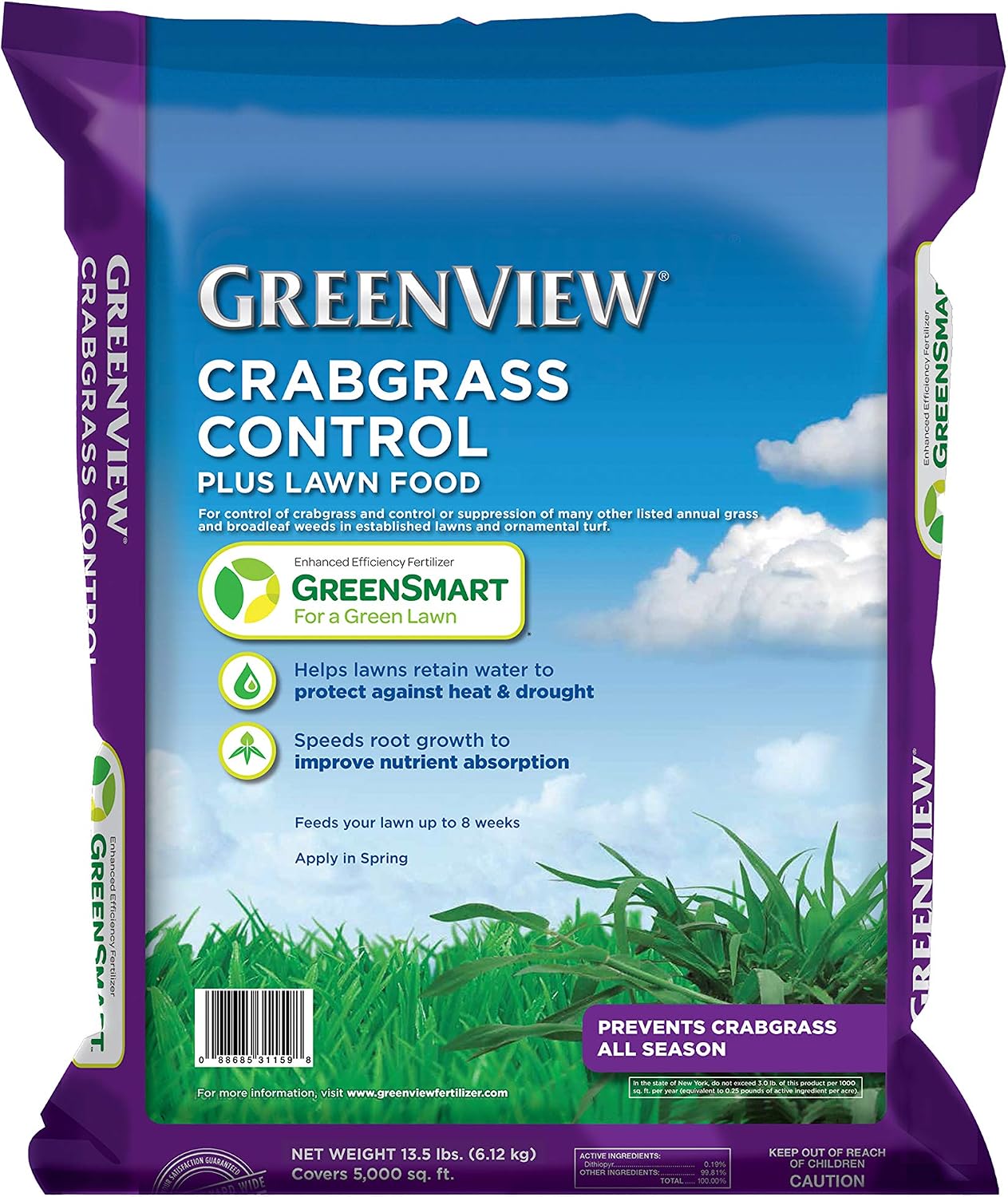 GreenView Crabgrass Control Plus Lawn Food - 40.5 lb. Bag - Covers 15,000 sq. ft.