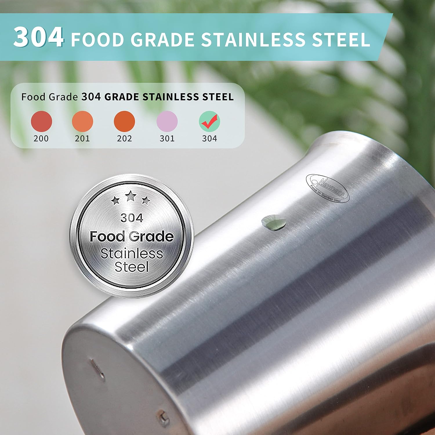 Newness Stainless Steel Measuring Cup, Metal Measuring Cup with Handle (Upgraded, 3 Marking Including Cup/ML/Ounce Scale), 16 Ounces (0.5 Liter, 2 Cup)
