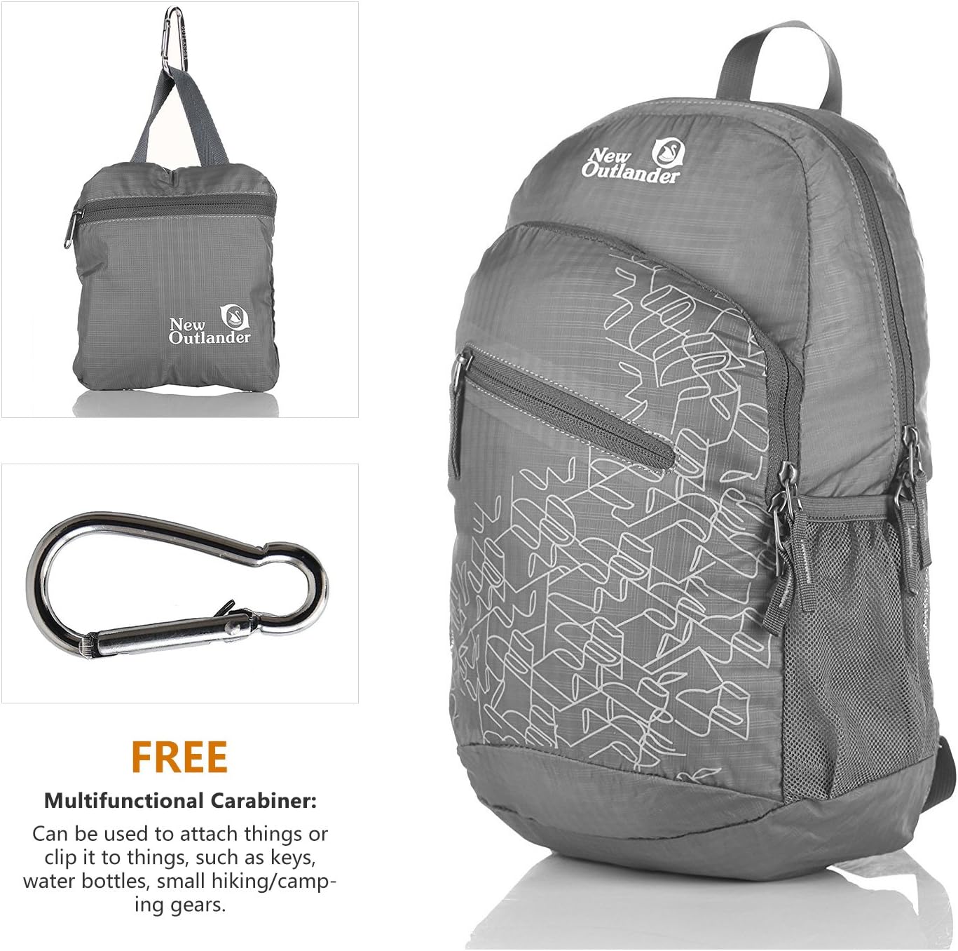 Packable Handy Lightweight Travel Hiking Backpack Daypack-Orange