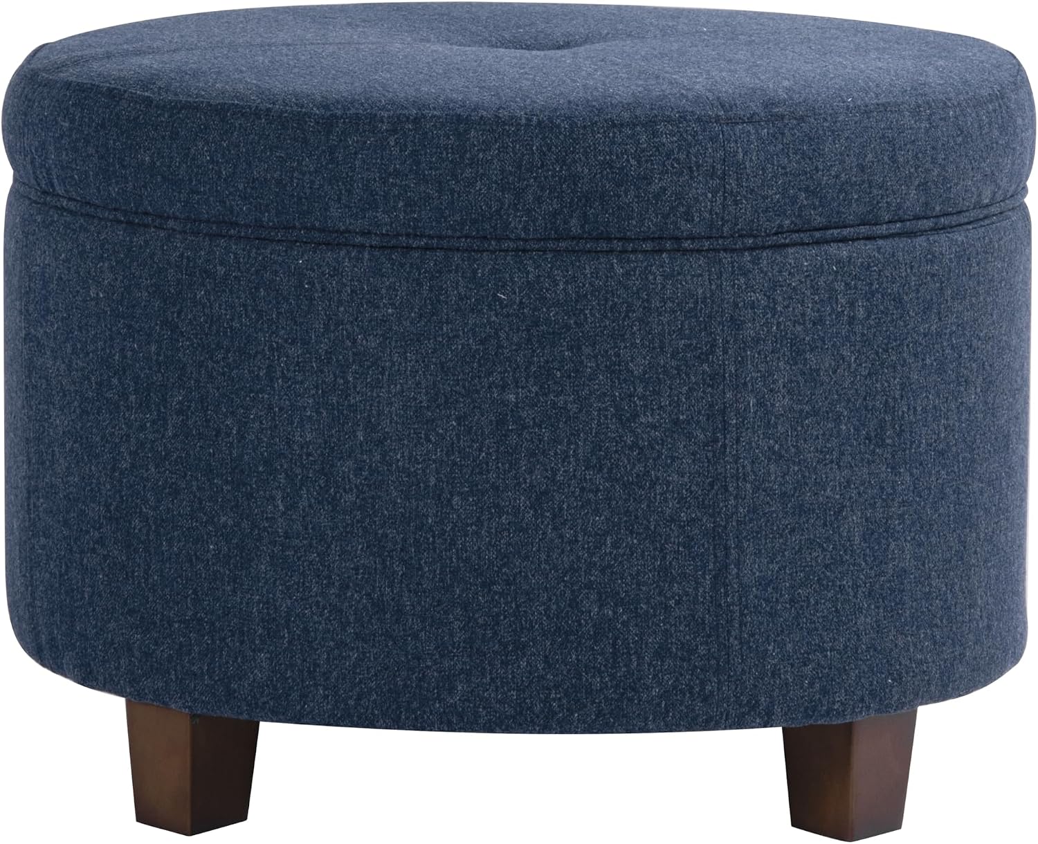 HomePop 24" Large Leatherette Storage Ottoman - Distressed Brown Faux Leather