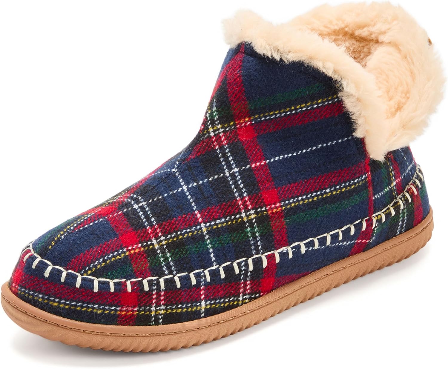 Dearfoams Men's Memory Foam Indoor House Slippers Brixen Ankle Boot House Shoes - Gifts for Men