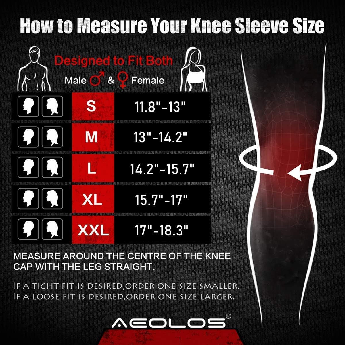 Knee Sleeves (1 Pair)，7mm Compression Knee Braces for Heavy-Lifting,Squats,Gym and Other Sports (Large, Black)