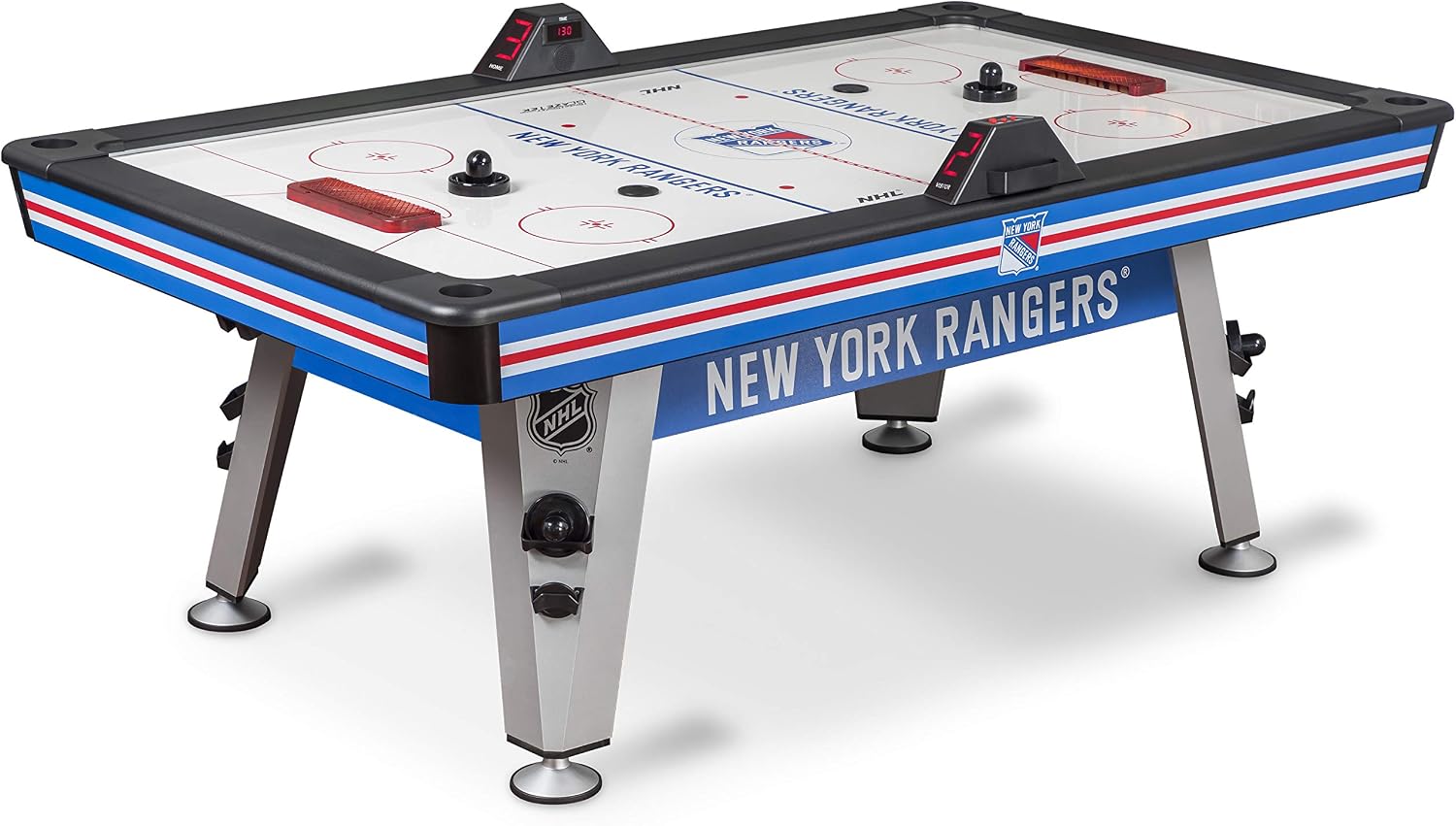 NHL 84" Air Hockey Tables - New York Rangers, Boston Bruins, Detroit Red Wings - Wrap-Around Goal; LED Scoring; 4 Pucks & Pushers | Wrap-Around Goal