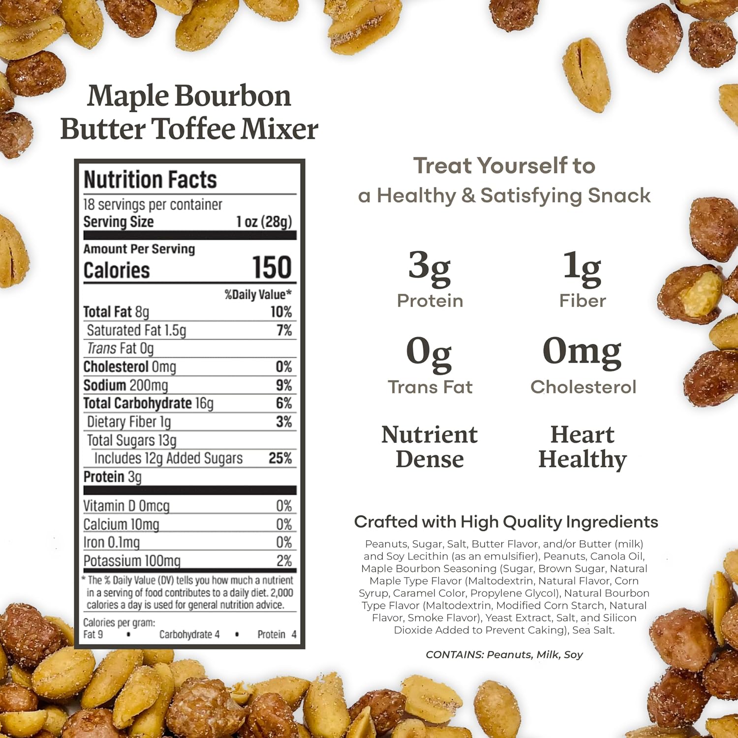 Belmont Peanuts Gourmet Sea-Salted Virginia Peanuts, 20 oz (1 Pack) – Only 3 Simple Ingredients, No Preservatives, 7g Protein – A Premium, Salty, Crunchy, Hand Seasoned Snack