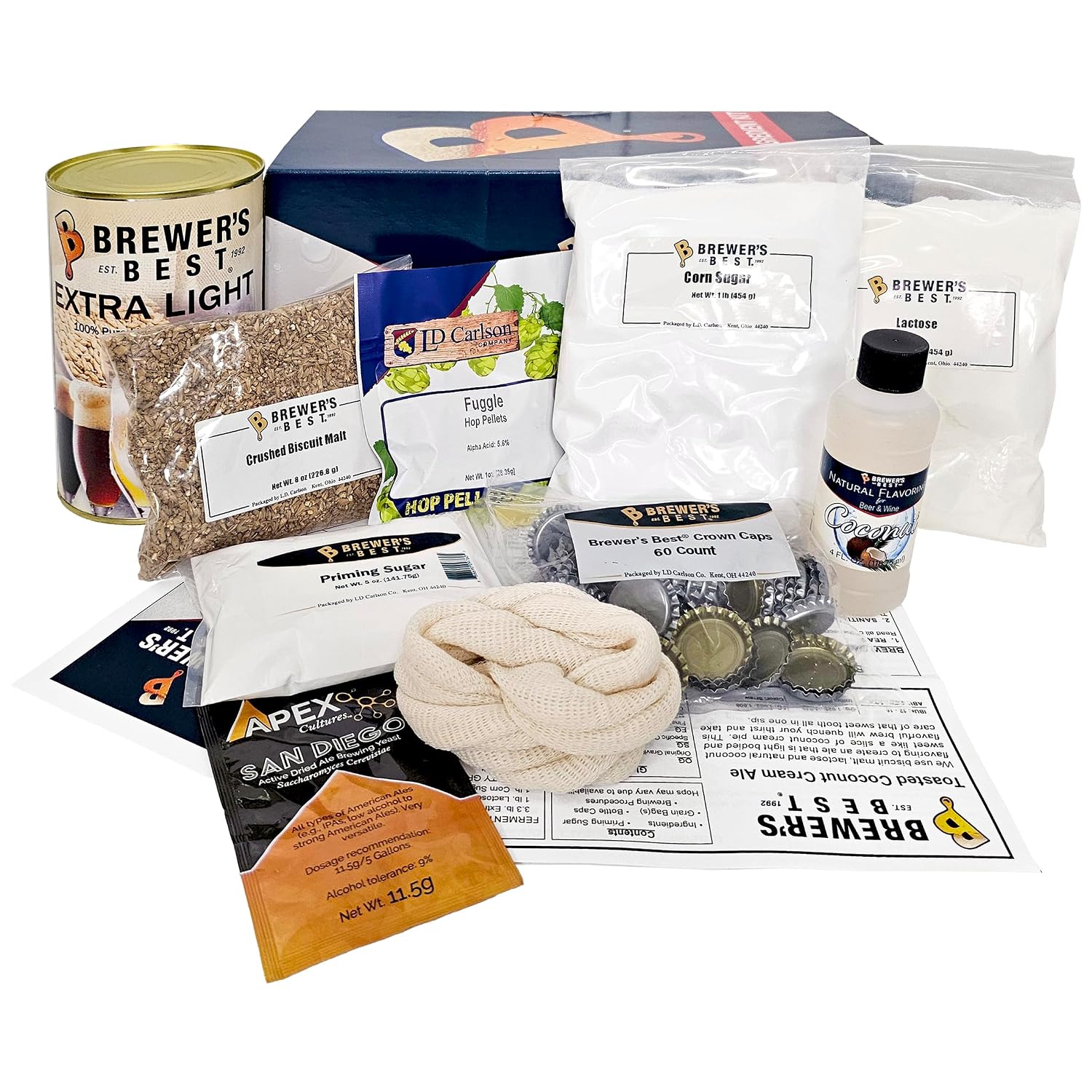 Brewer's Best Home Brew Beer Ingredient Kit -5 Gallon(Toasted Coconut Cream Ale)
