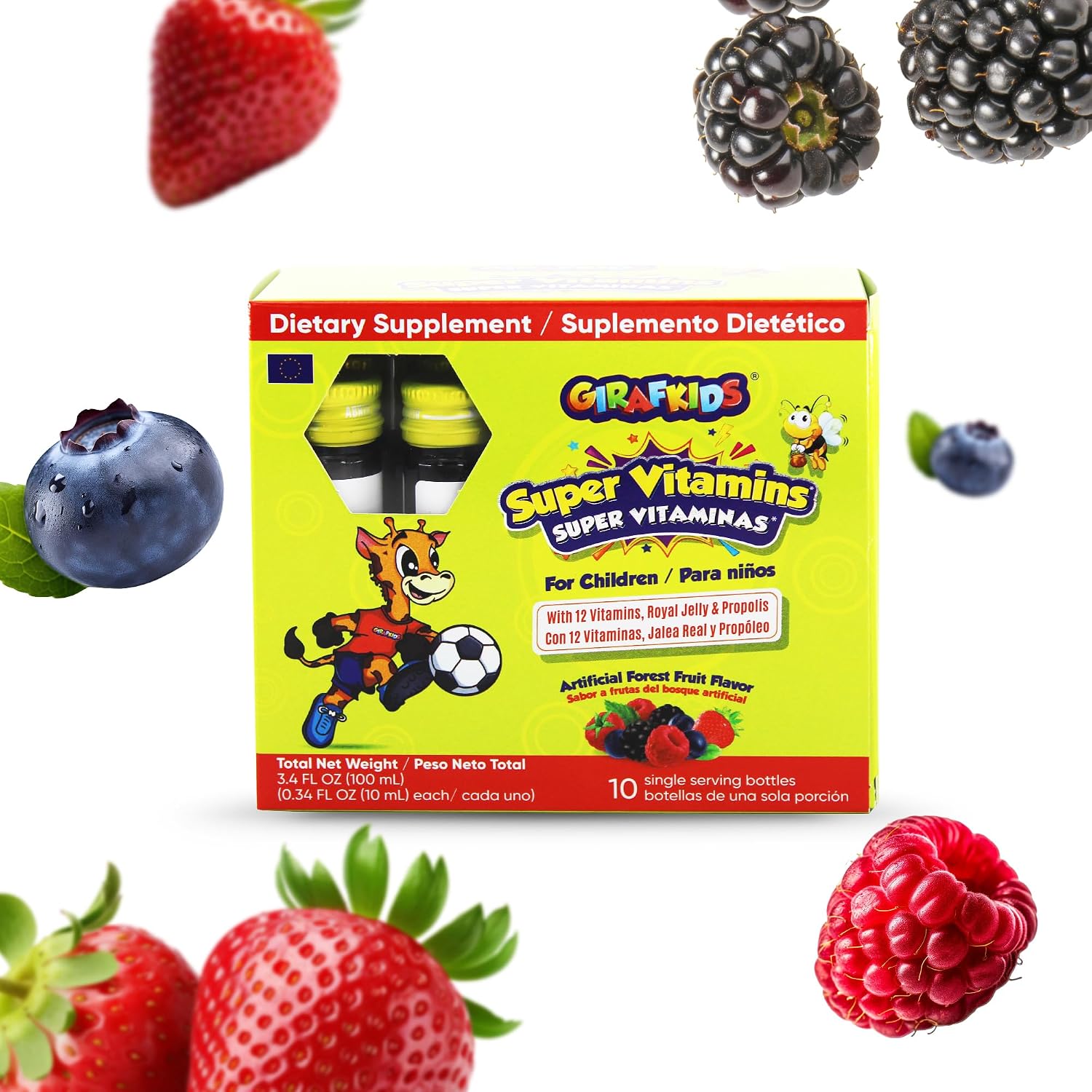 GirafKids Liquid Multivitamin for Kids with B Complex, 8 Fl Oz, Ages 4+