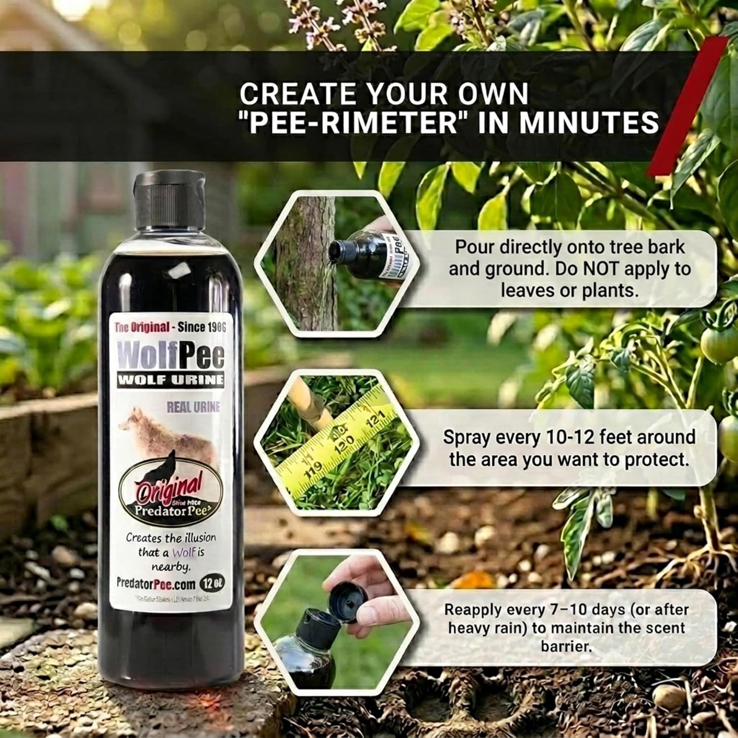 PredatorPee 100% Wolf Urine Natural Predator Scent Outdoor Yard Garden
