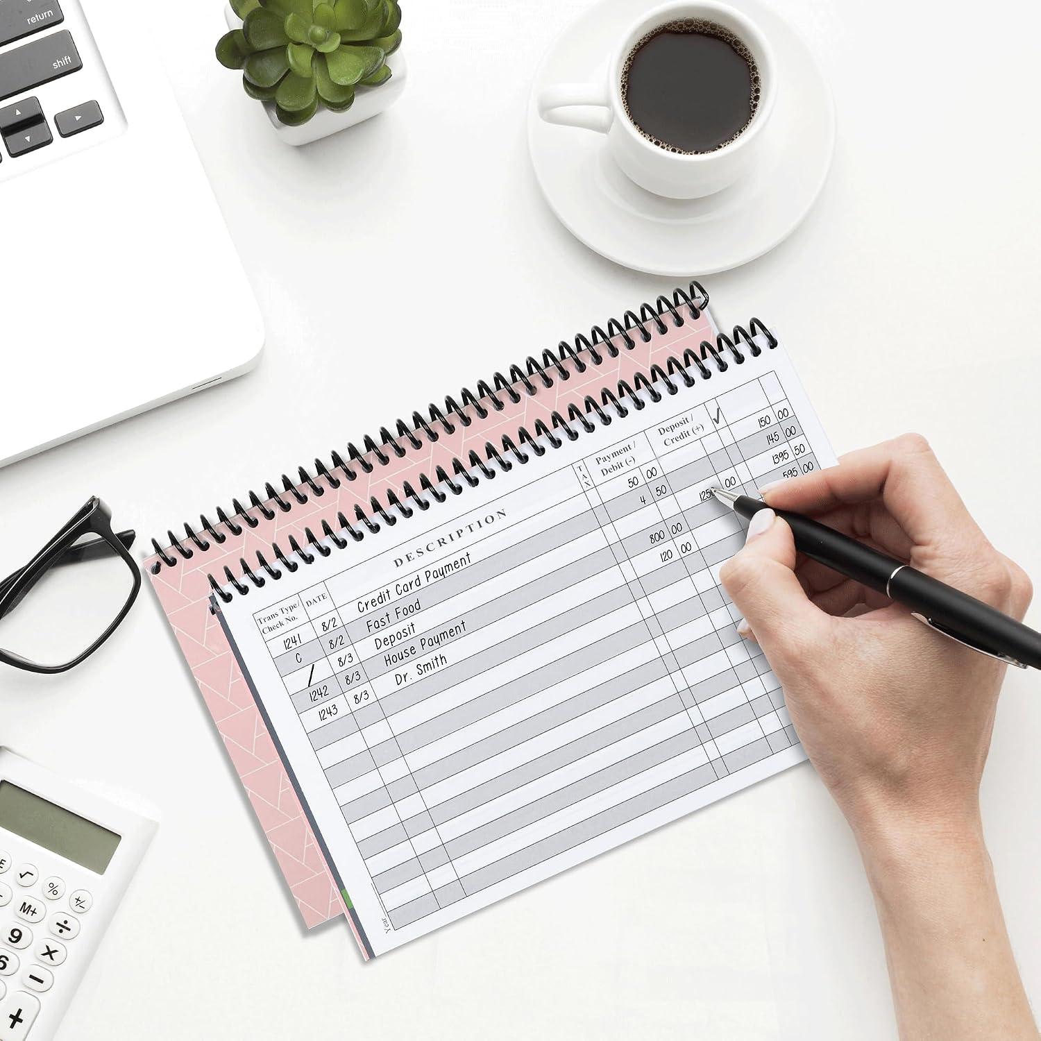 The Superior Register - Simple Account Tracker - Big Checkbook Register & Financial Ledger - Debit Card Register - Bank Register - 1 Pack, Teal, Wide Edition