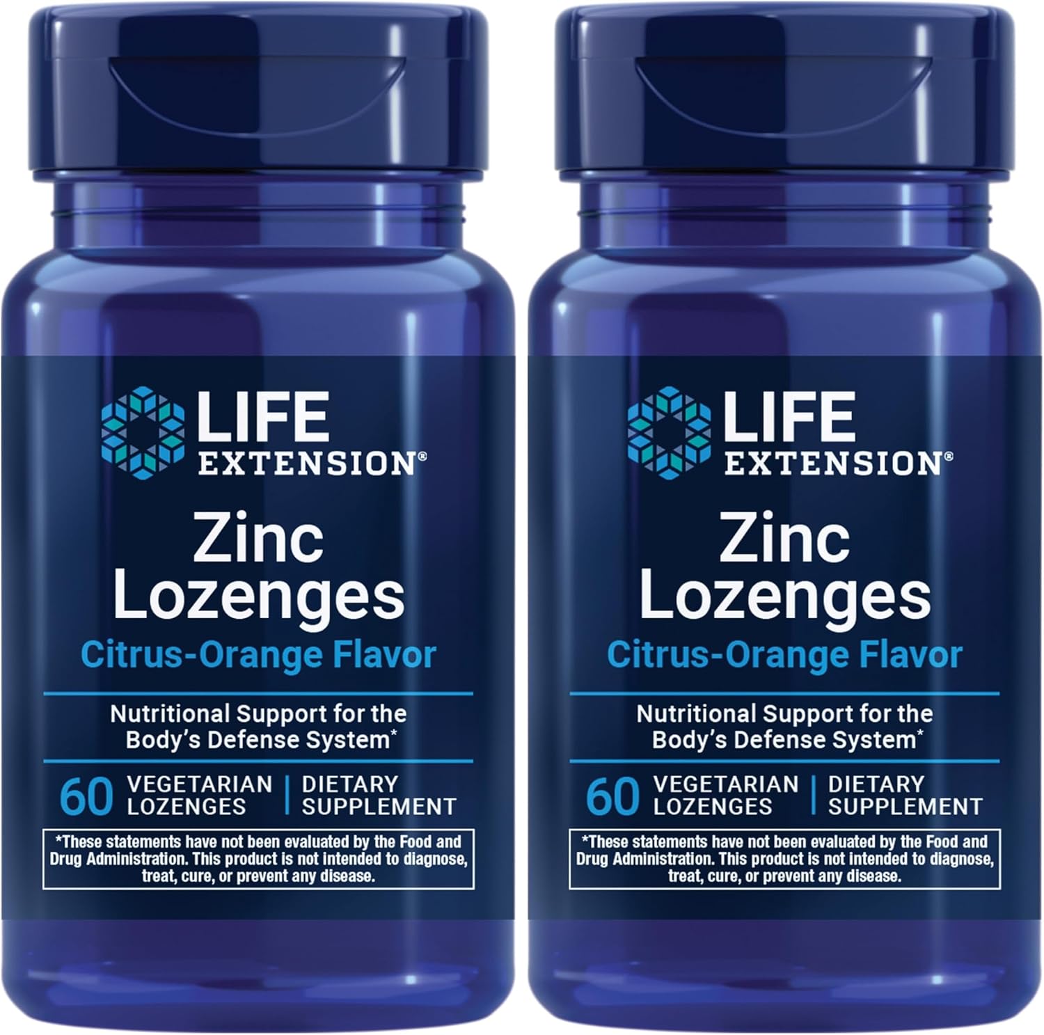 Life Extension Zinc Lozenges – Citrus-Orange Flavor – for Healthy Protein Synthesis & Immune Health - Inflammation Management Supplement - Gluten-Free, Non-GMO – 60 Vegetarian Lozenges | Made with Zinc Oxide & Zinc Gluconate, Fast-Acting Formula, Tasty C…