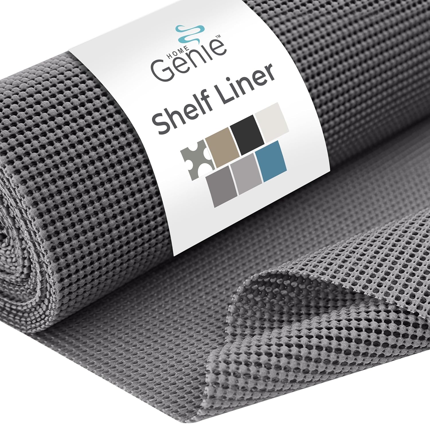 HOME GENIE Shelf Drawer and Cabinet Liner, Non Adhesive, 12x20 Soft Gray