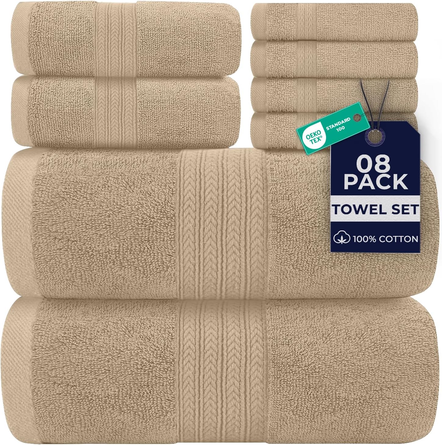 DAN RIVER 24 Pack Cotton Wash Cloths Set for Showering [12x12] White