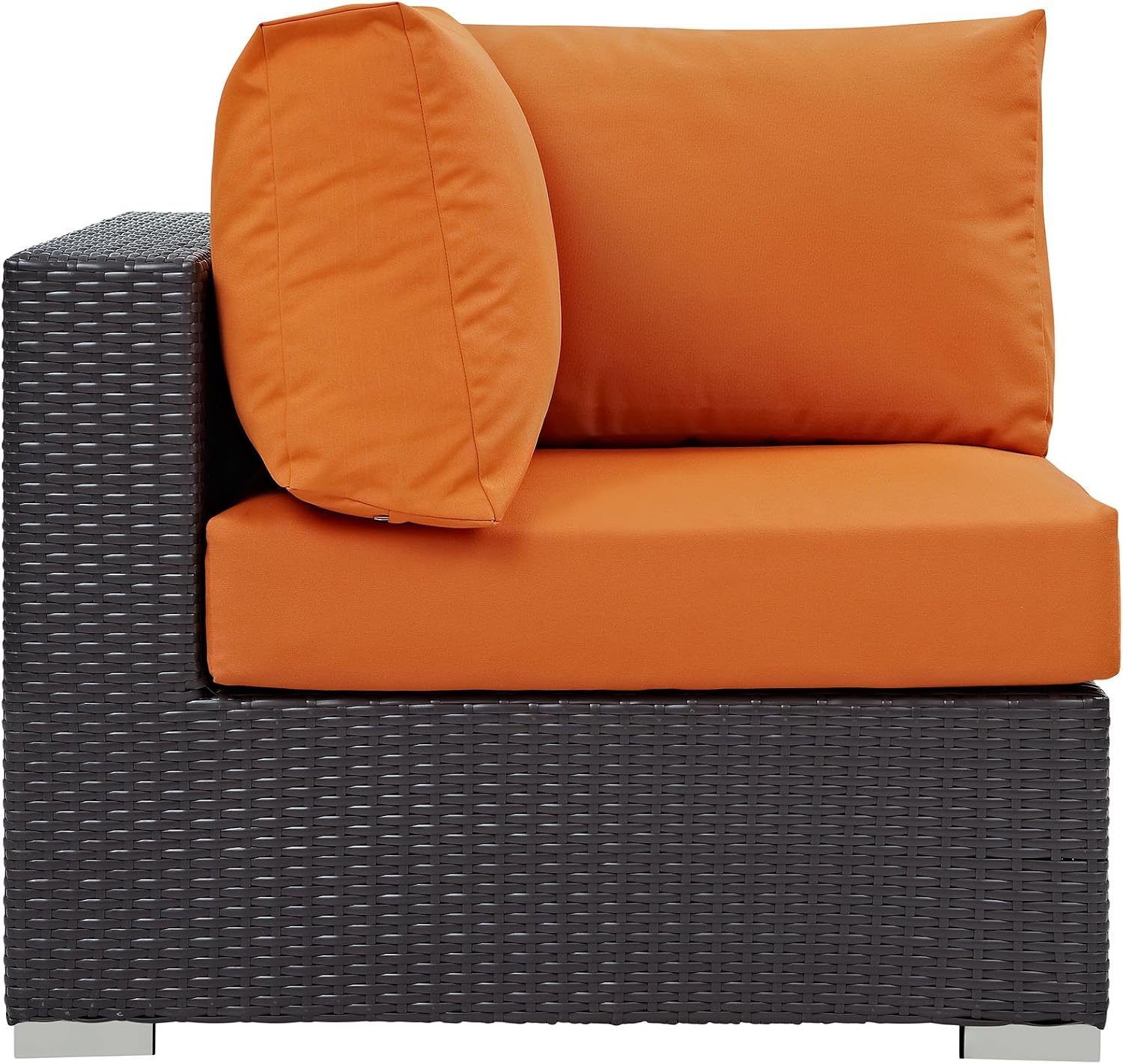 Modway Convene Wicker Rattan Outdoor Patio Loveseat in Espresso White