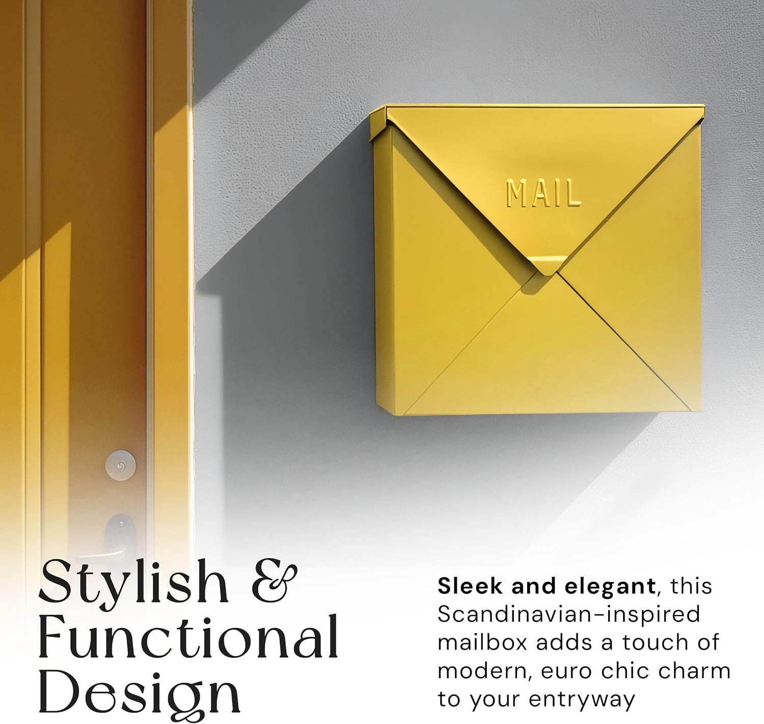 NACH Mailboxes for Outside Wall Mount, 10 x 10 x 4 inch Black Mailbox, Waterproof Mailboxes for Outside - Chicago Style Mail Box