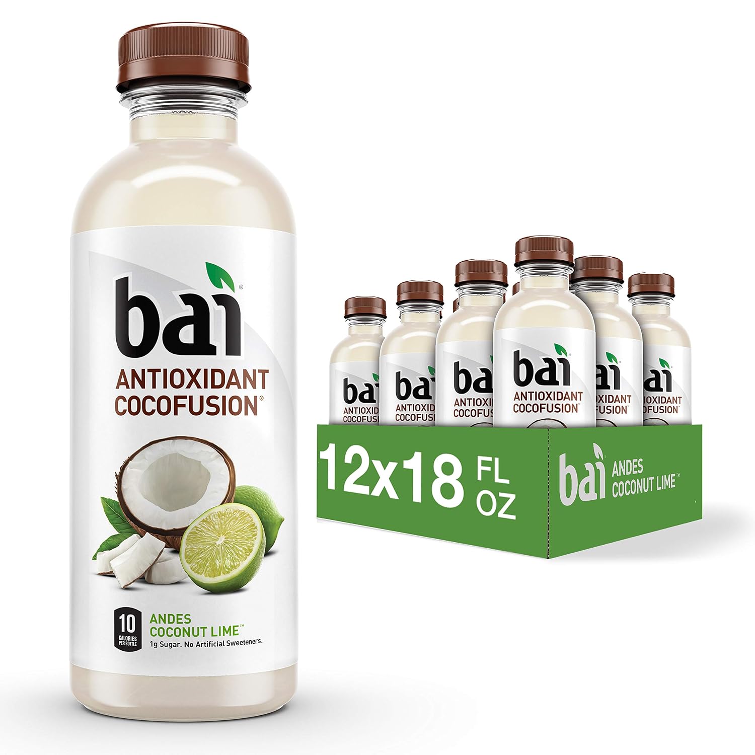 Bai Coconut Flavored Water Puna Coconut Pineapple, Antioxidant Infused, Coconut Pineapple Flavored Water Drink, 18 Fluid Ounce Bottles, 6 Count
