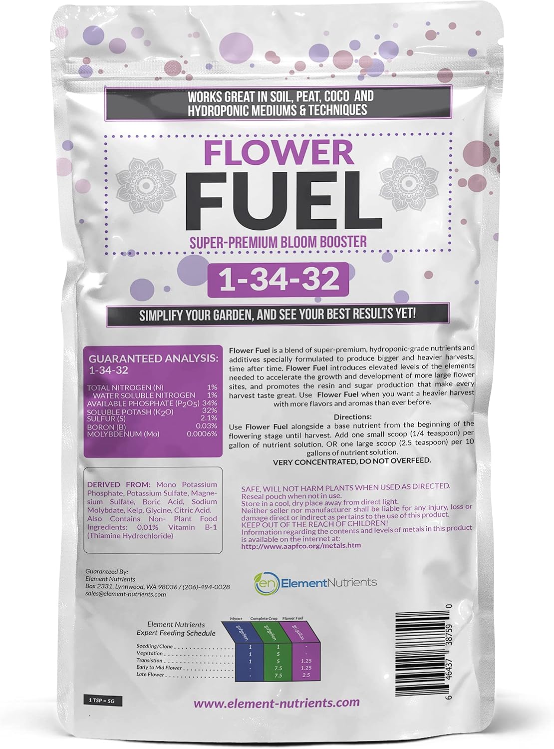 Flower Fuel 1-34-32, 1000g - The Best Flower Additive for Bigger, Heavier Harvests (1000g)