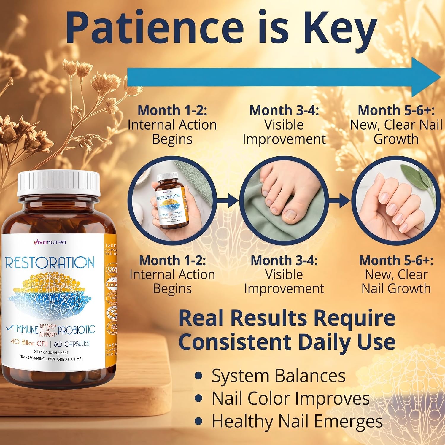 Restoration Probiotic Nail Fungus Supplement Extra Strength