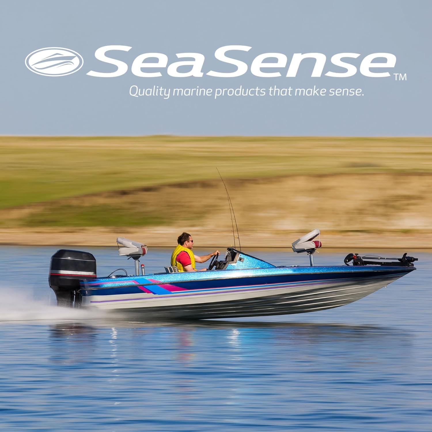SeaSense 3-Rack Fishing Rod Holder for Your Boat, Pontoon, Garage – Convenient Storage for Fishing Poles, Pliers, Filet Knives & Other Gear – Mounting Hardware Included, Snaps Together Easily