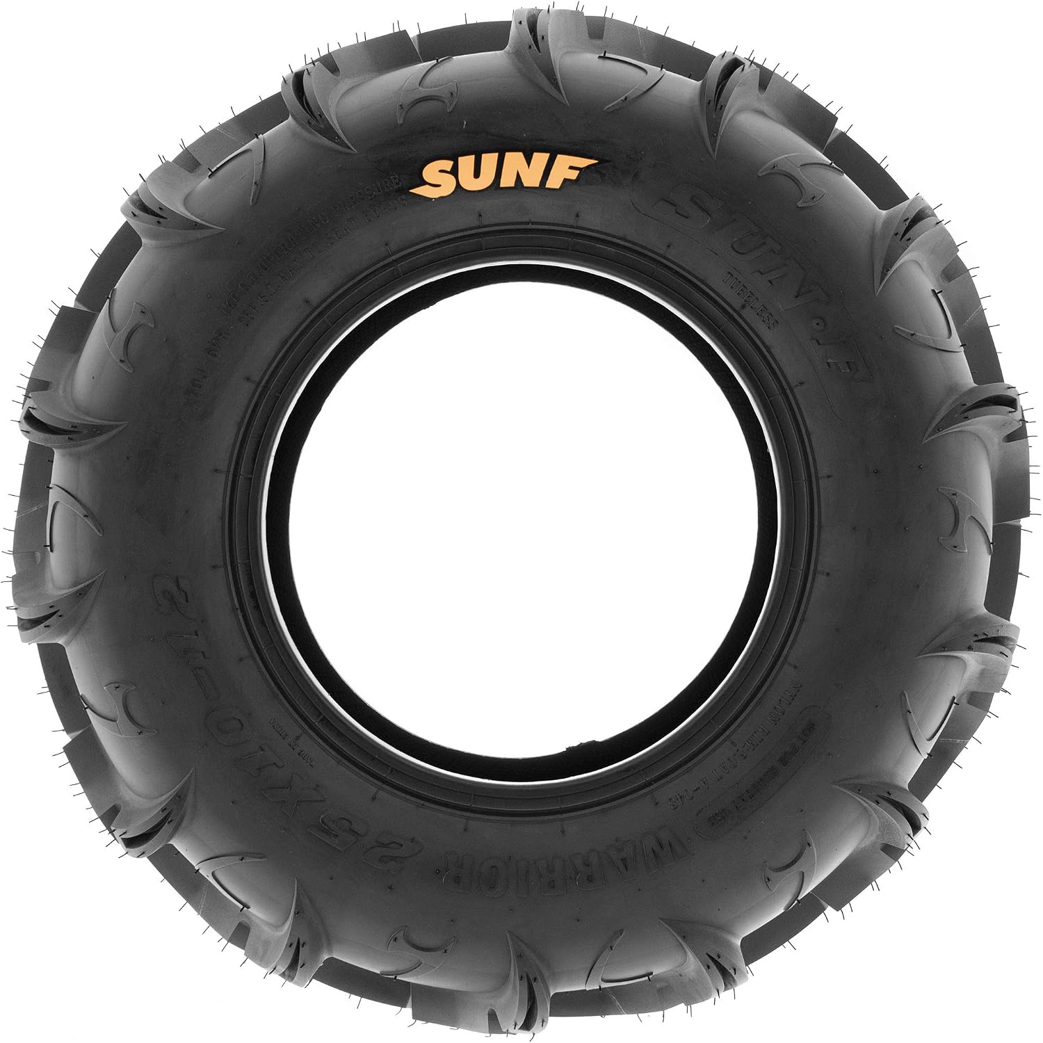 Set of 4 SunF Warrior AT Mud & Trail 25x8-12 Front & 25x10-12 Rear ATV UTV Off-Road Tires, 6 PR, Tubeless A048