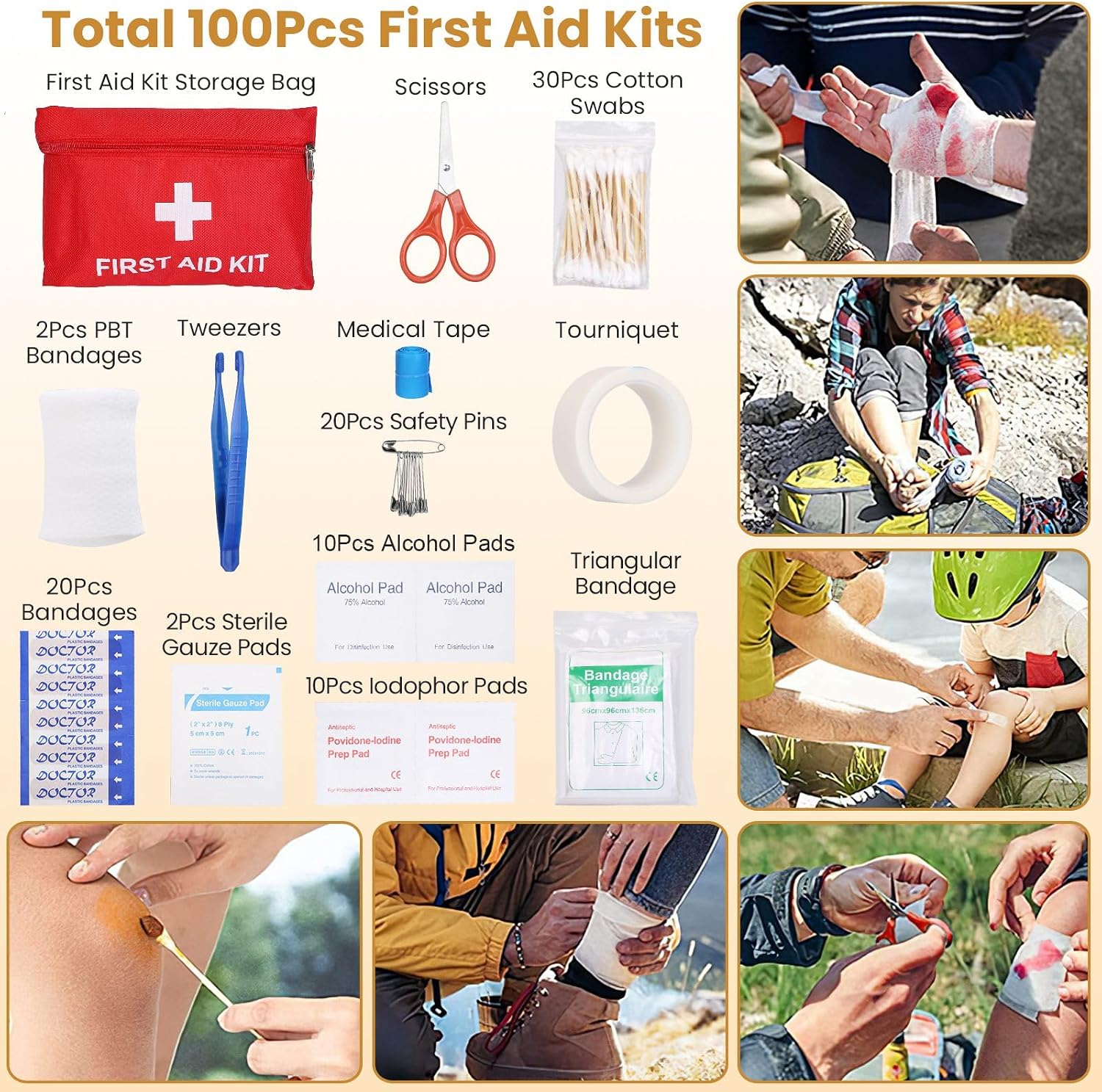 125 Pcs Survival Kit with First Aid Supplies, Tactical Emergency Gear for Outdoor Adventures, Hiking, Camping, Hunting, Fishing