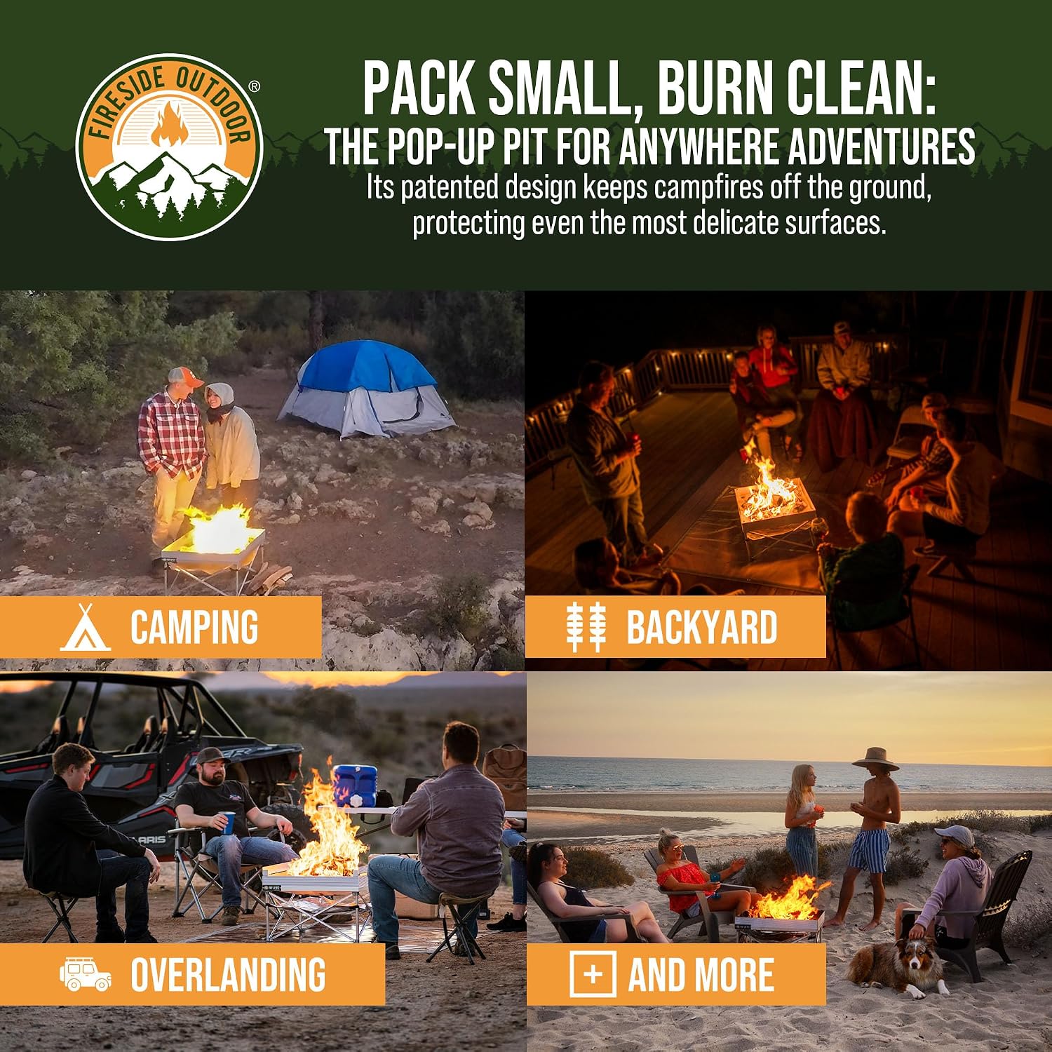 Fireside Outdoor Pop Up Pit Replacement Mesh 24"x24" for Small Portable Fire Pit Wood Burning, Campfire Pits, Mesh Firepit, Camping Fire Pits Portable