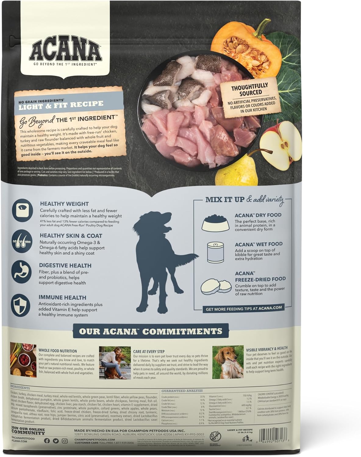 ACANA Grain Free Dry Dog Food Red Meat Recipe 4.5lb. Bag | Freeze Dried, Grain Free, High Protein, Made in the USA, Omega-3 Fatty Acids, Digestive Health, Global Quality Ingredients