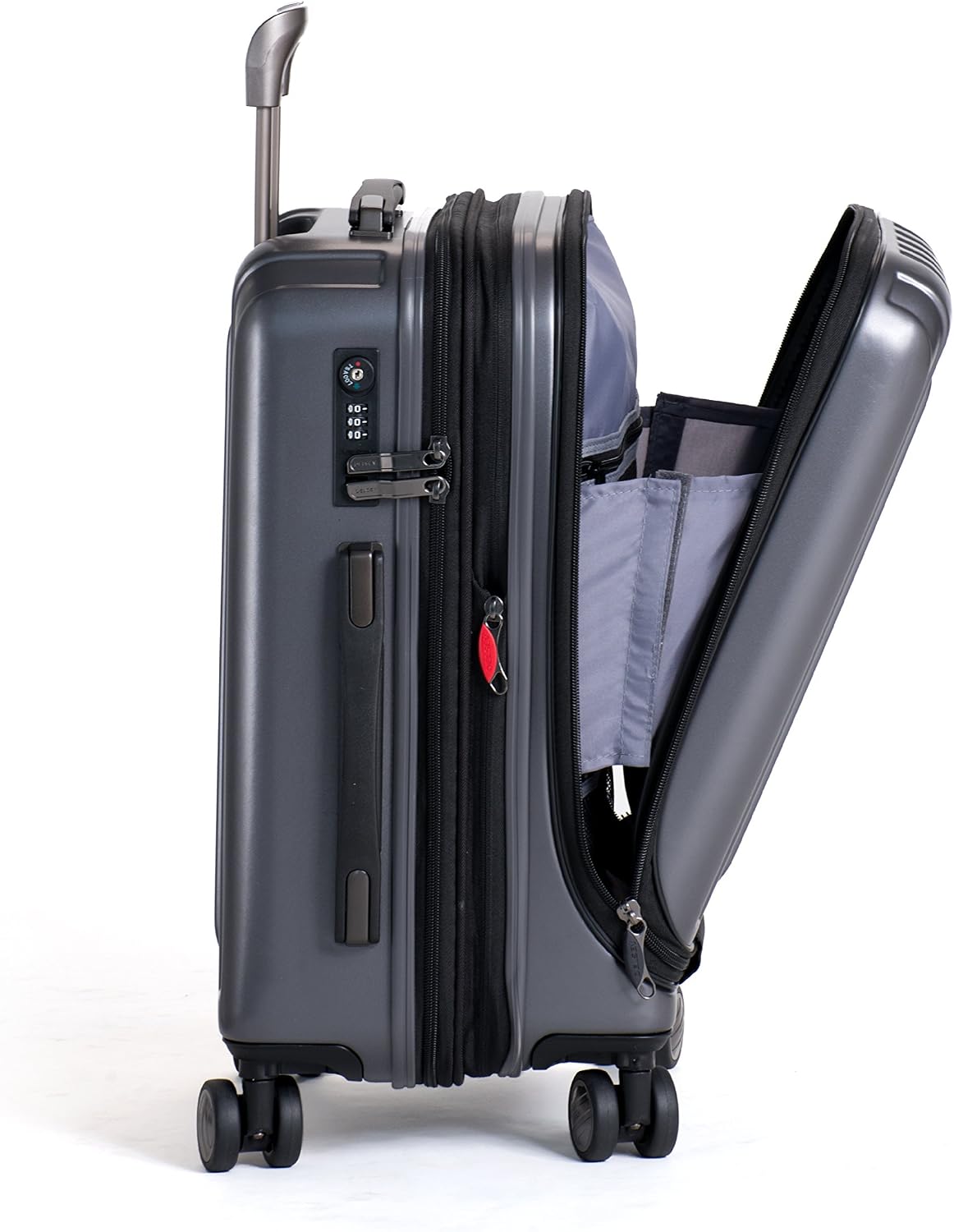 DELSEY PARIS Titanium Hardside Expandable Luggage with Spinner Wheels Carry-On Luggage, Graphite, Carry-On 19 Inch