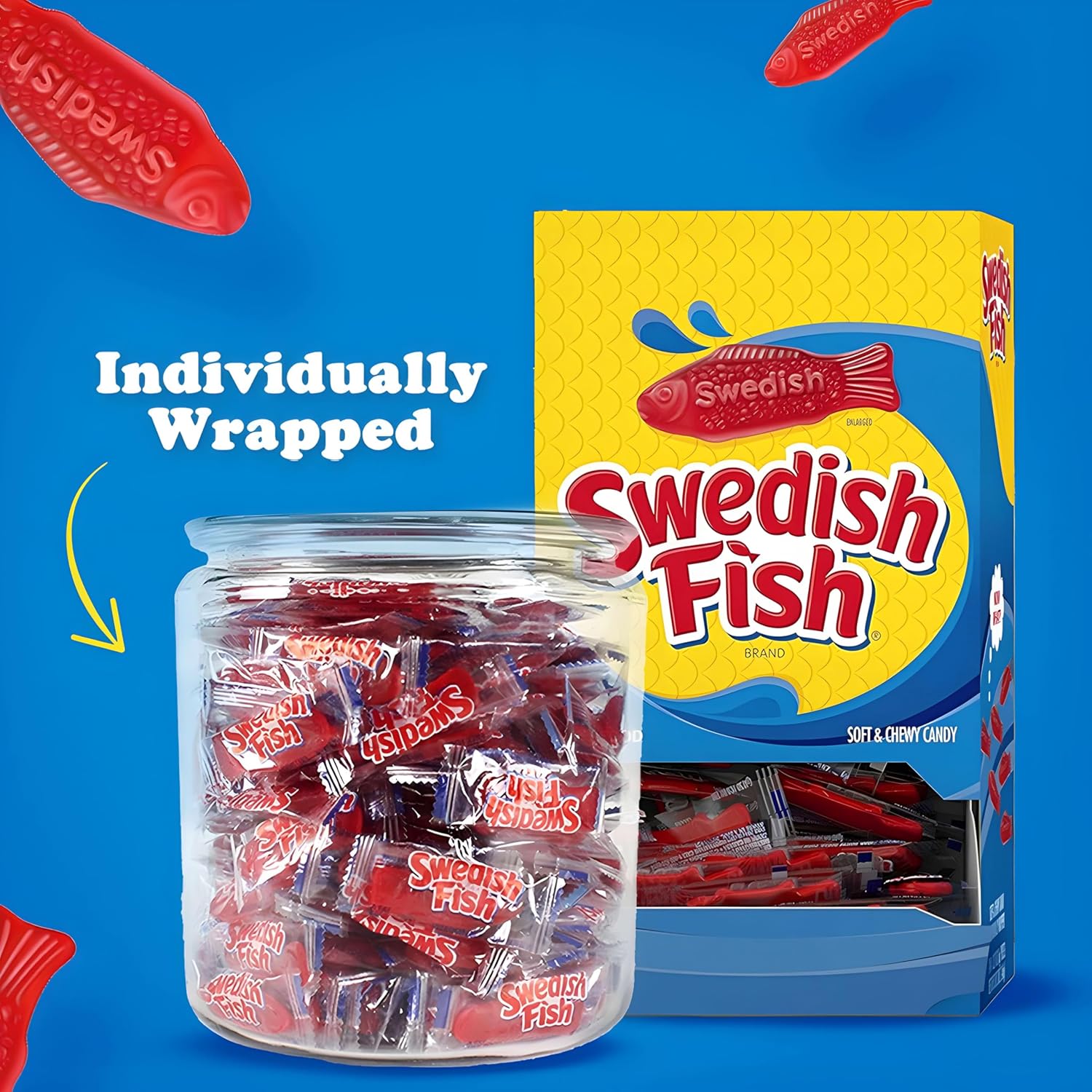 SWEDISH FISH Individually Wrapped Soft & Chewy Gummy Candy, 240 Count | Bulk Candy