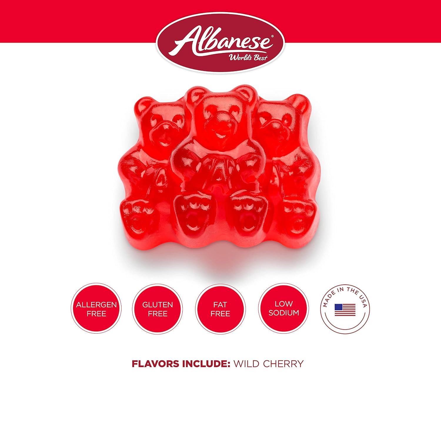 Albanese World's Best 12 Flavor Gummi Bears | 5lbs of Fruit Bulk Candy | Soft and Chewy Gummies, Gluten Free, Fat Free | Cherry, Blue Raspberry, Mango and More | Great Snack for Travel and Kids
