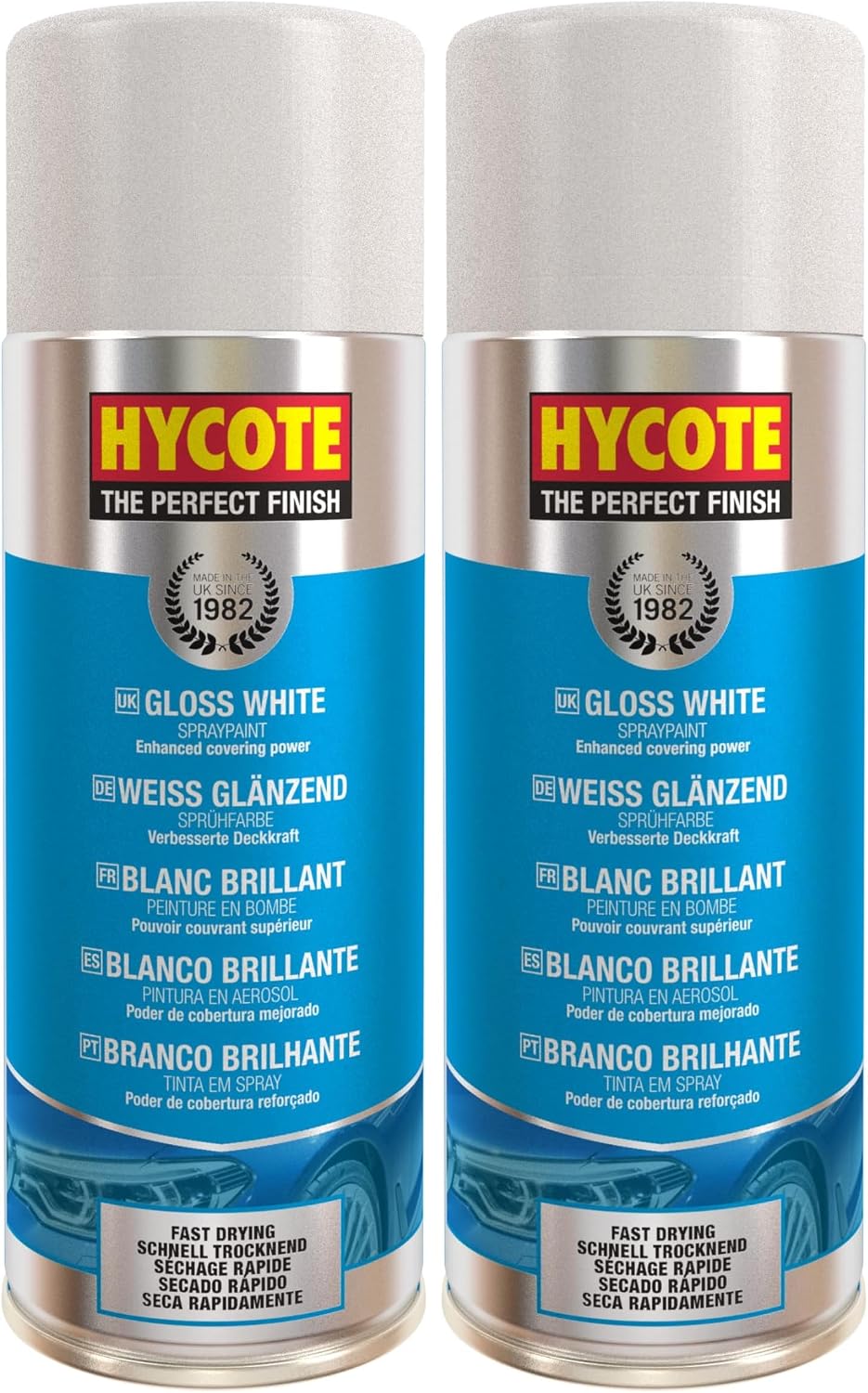 Hycote Black Spray Paint, Satin Black, 13.5 Oz - Fast Drying, UV & Weather Resistant, Acrylic Formula for Superior Protection – For Automotive & DIY Use, 400ml