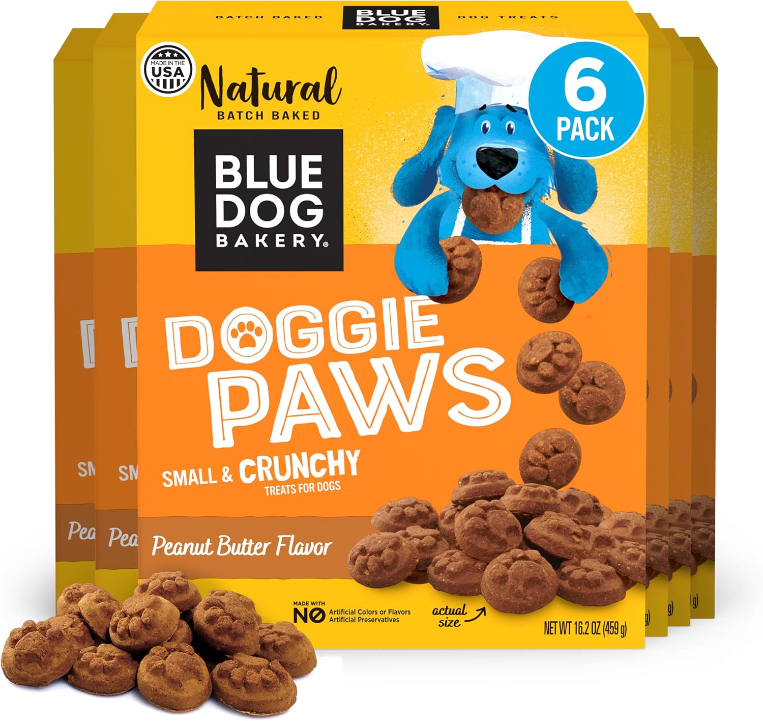 Blue Dog Bakery Natural Dog Treats, Doggie Paws, Maple Bacon Flavor, 16.2oz (1 Count) | Crunchy Oven-Baked Dog Treat Biscuits, Maple Bacon Flavor, Made with Real Premium Wholesome Ingredients in the USA