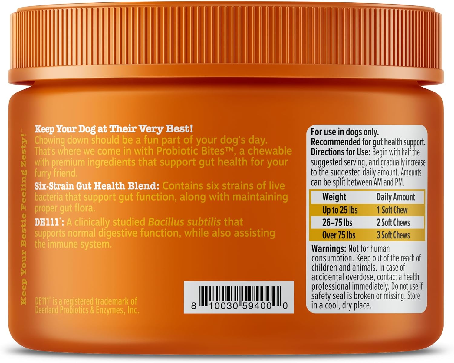 Zesty Paws Probiotics for Dogs - Digestive Enzymes for Gut Flora, Digestive Health, Diarrhea & Bowel Support - Clinically Studied DE111 - Dog Supplement Soft Chew for Pet Immune System - Pumpkin, 90ct