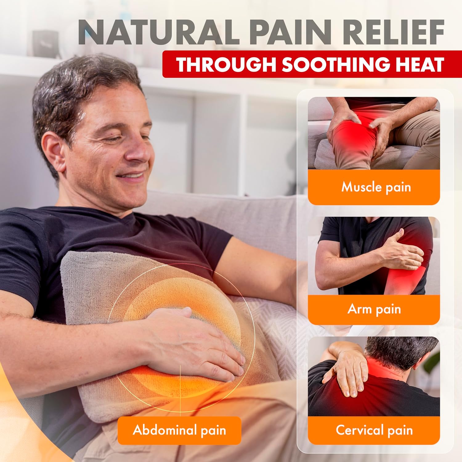 Deluxe Heating Pad Moist/Dry Heat Therapy | Moist & Dry Heat Therapy for Sore Muscles, 4 Heat Settings, Sponge Included, Machine-Washable Cover