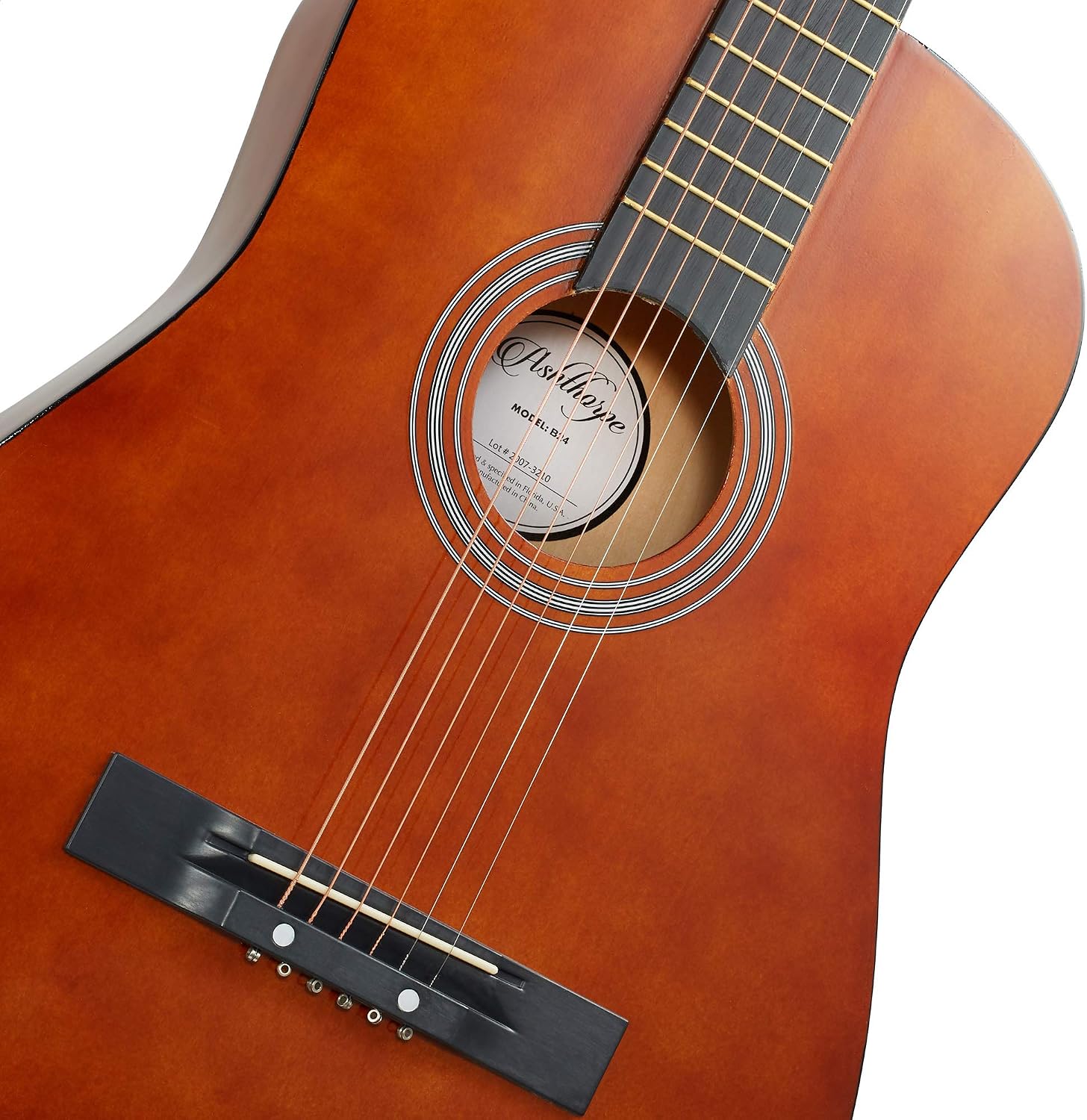 Ashthorpe 38-inch Beginner Acoustic Guitar (Red), Starter Kit with Gig Bag, Extra Strings, Strap, Picks, and Lessons