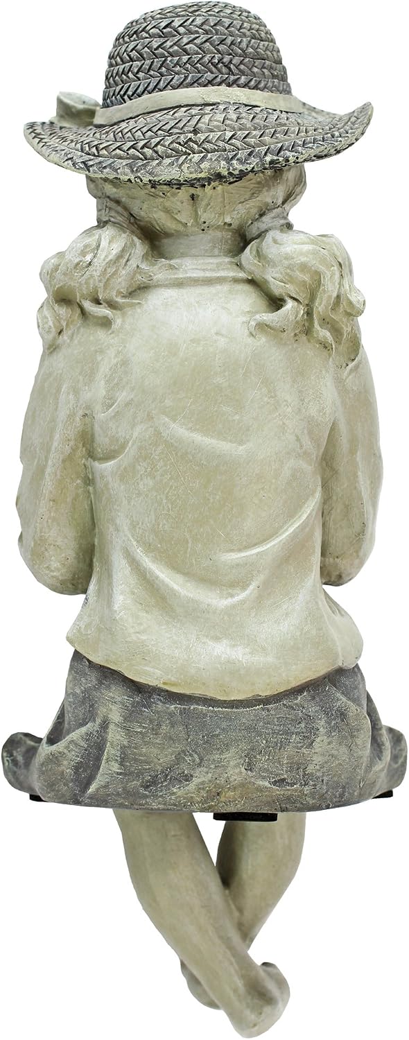 Design Toscano Frederic the Little Fisherman of Avignon Boy Fishing Garden Statue, 15 Inch Tall, Cast Stone Resin, Two Tone Stone Finish