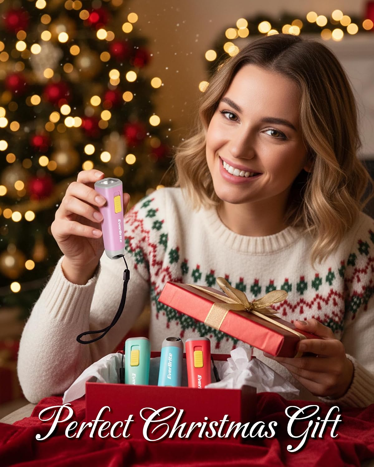 EverBrite Mini Flashlights 6-Pack Mix Colors, Batteries Included | Small, Lightweight, 18 AAA Batteries, 6-Color Set, 9-LED, Wrist Lanyards, for Home, Camping & Emergency use, Holiday Gifts