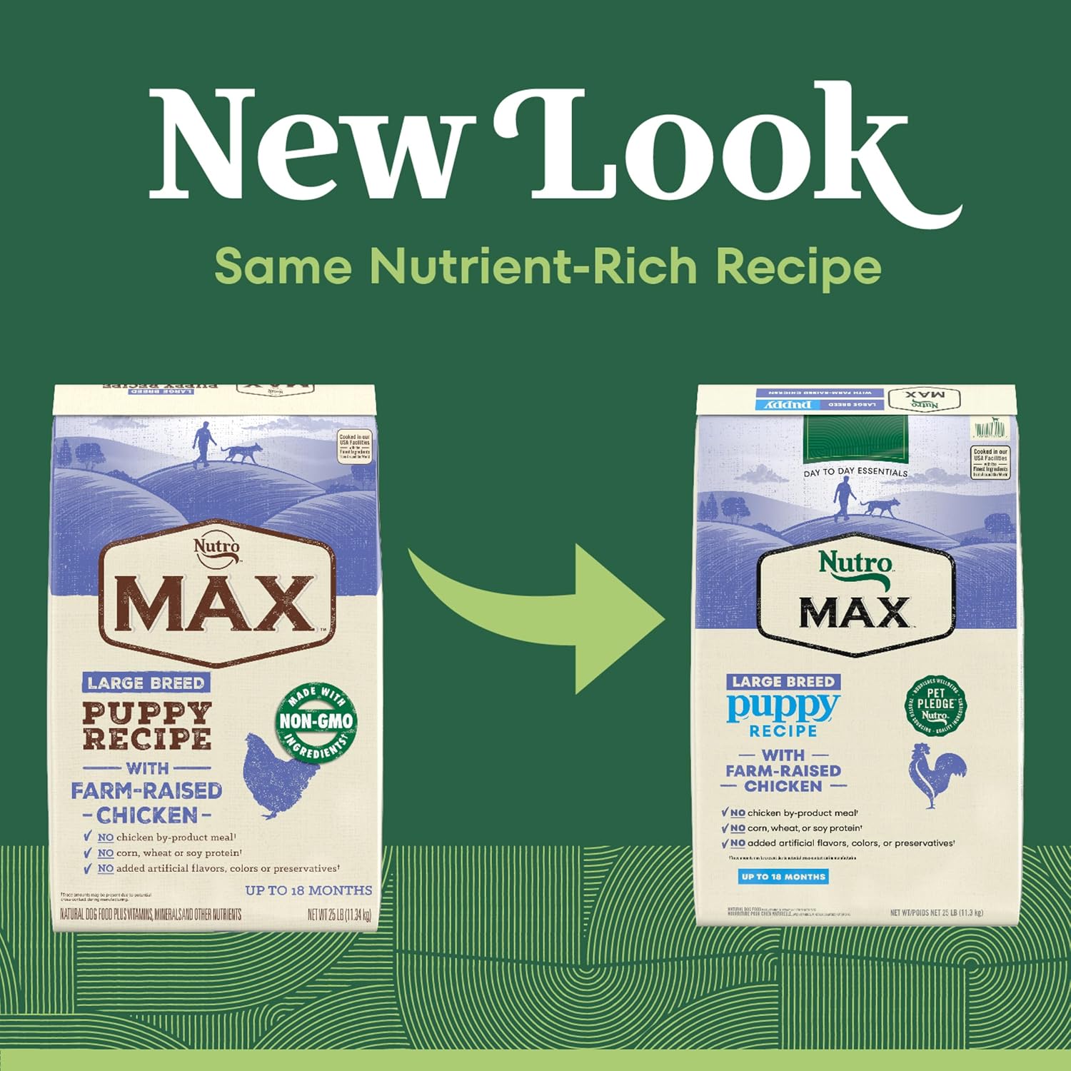 Nutro Max Puppy Recipe Dry Dog Food, Farm-Raised Chicken, 12 lb | 100% complete & balanced, omega 3 & 6 fatty acids, supports digestion & skin, no artificial preservatives or colors