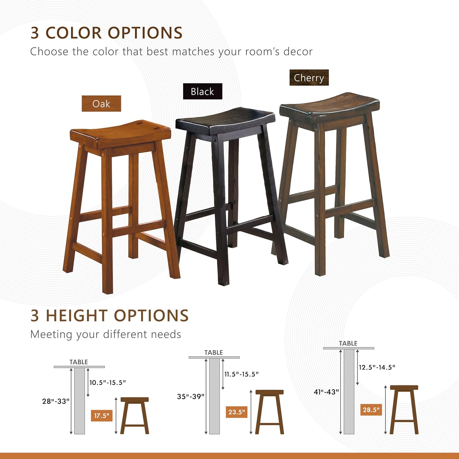 Homelegance Saddleback 24-Inch Height Barstool, Cherry, Set of 2