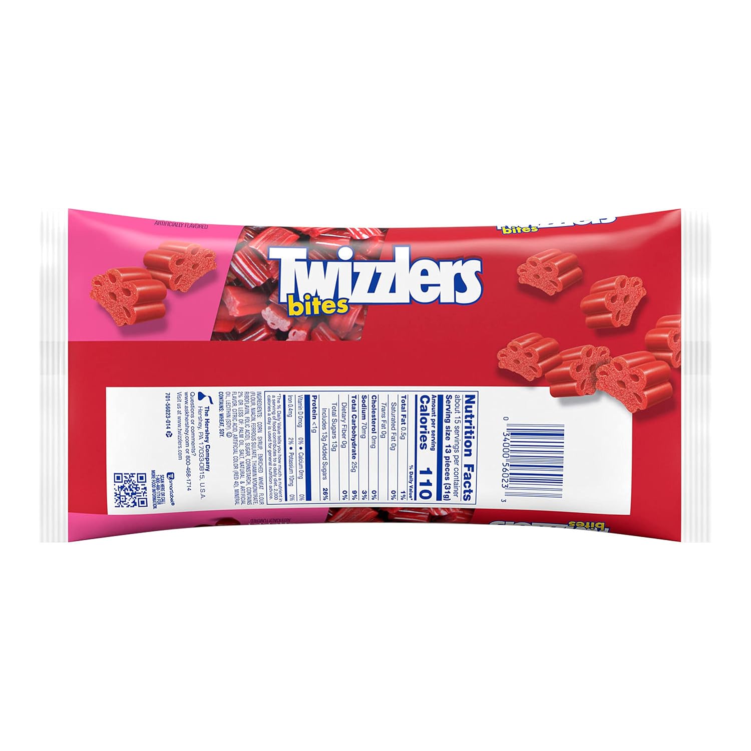 TWIZZLERS Bites Cherry Flavored Licorice Style, Chewy Candy Bag, 16 oz