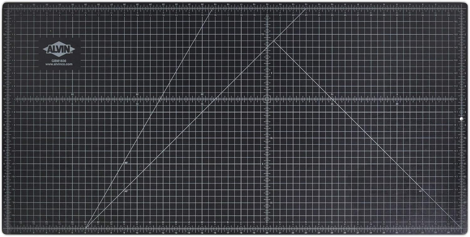 ALVIN GBM Self-Healing Cutting Mat 24 x 36 inch | Double-Sided Green/Black | 5-Layer Gridded Surface for Arts, Crafts and Sewing - Model GBM2436