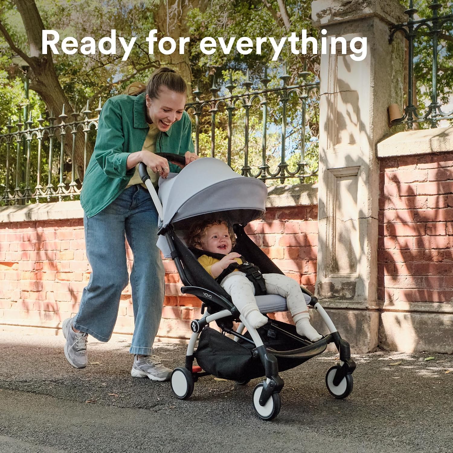 Stokke YOYO3 Travel Stroller from 6 Months, Easy Fold, Black/Black | Includes Frame, Seat Cushion, & Canopy, Light & Compact, Carry-on Compatible, Storage in Zip Back Pocket & Under Seat Basket