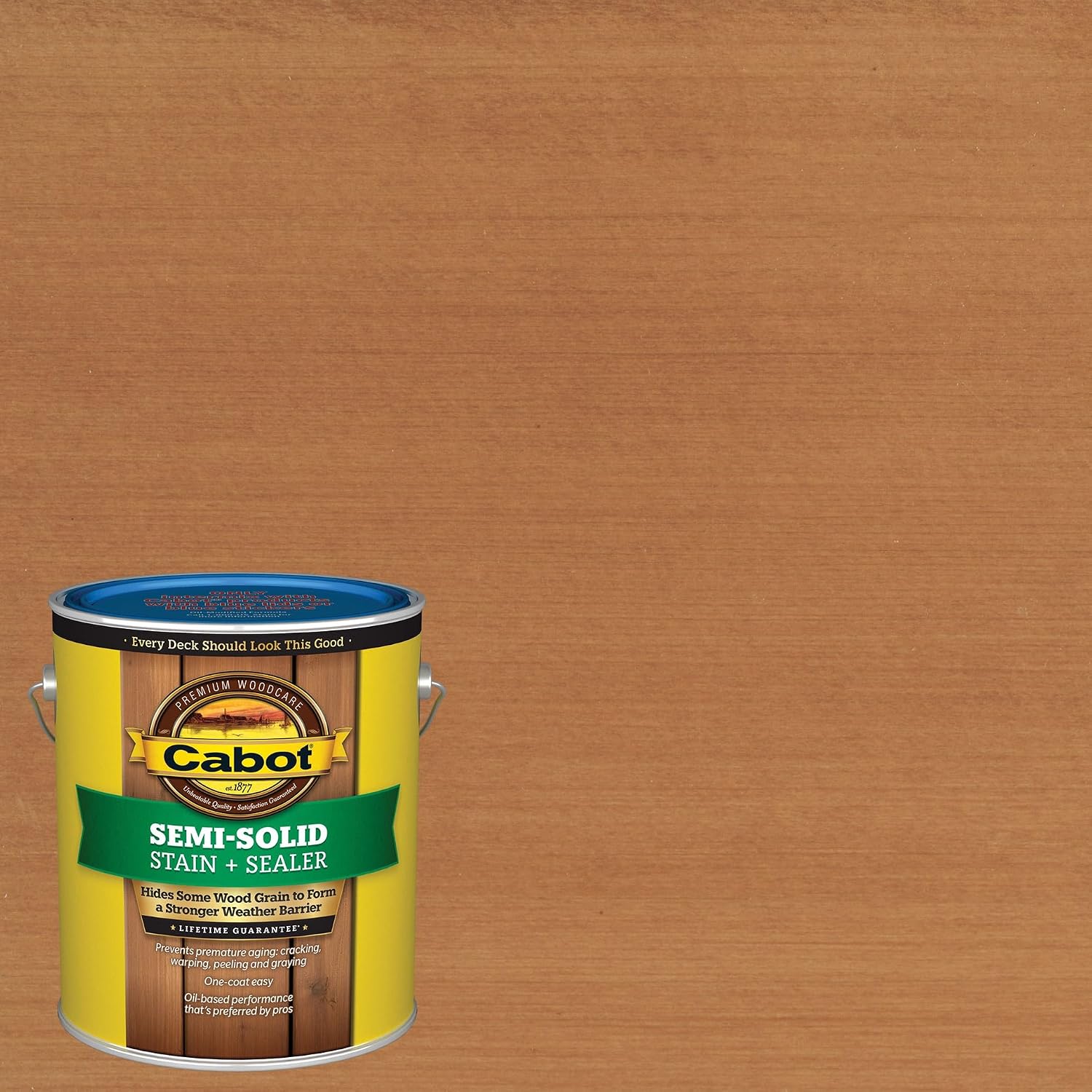 Cabot Semi-Solid Wood Stain + Sealer, Low VOC, New Redwood, Gallon