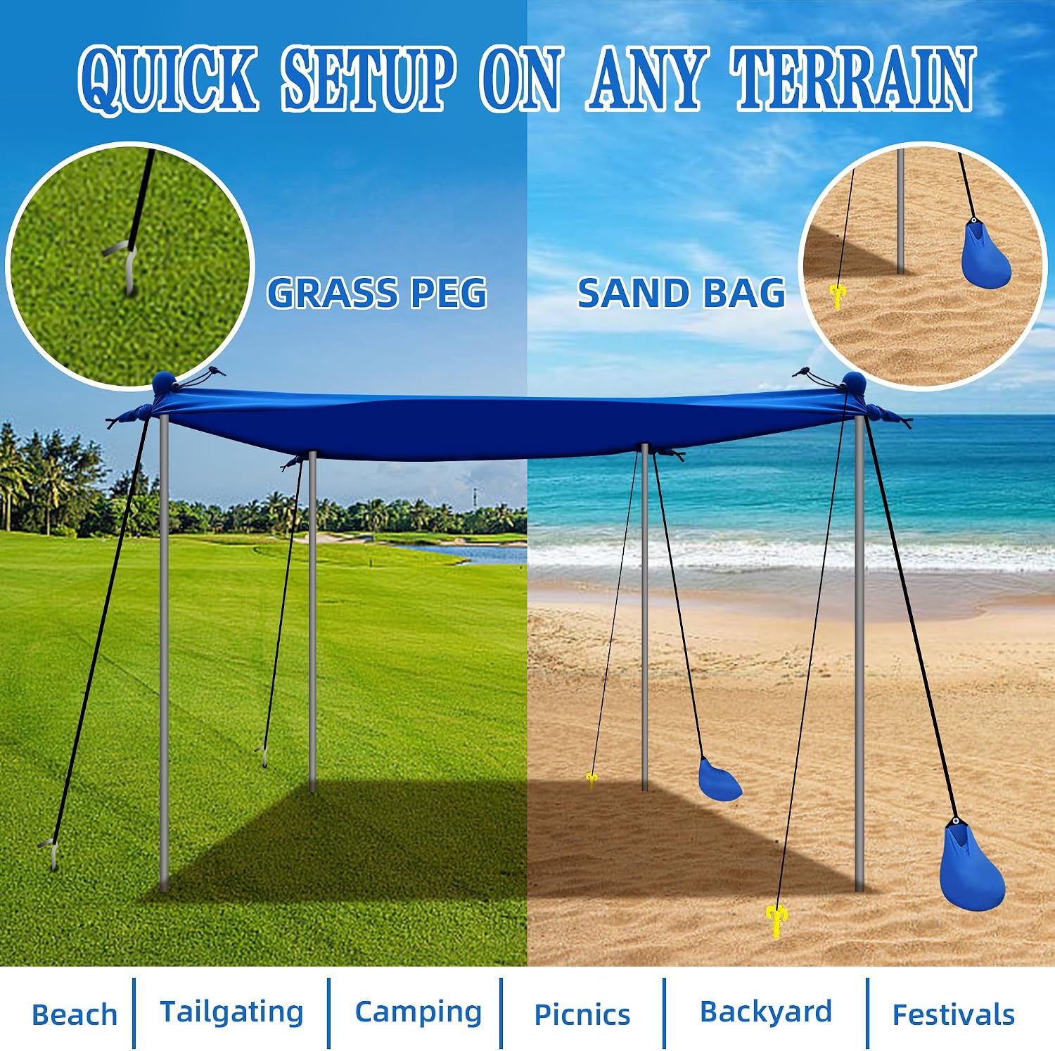 UMARDOO Family Beach Tent Canopy Sun Shade Portable 10×10FT