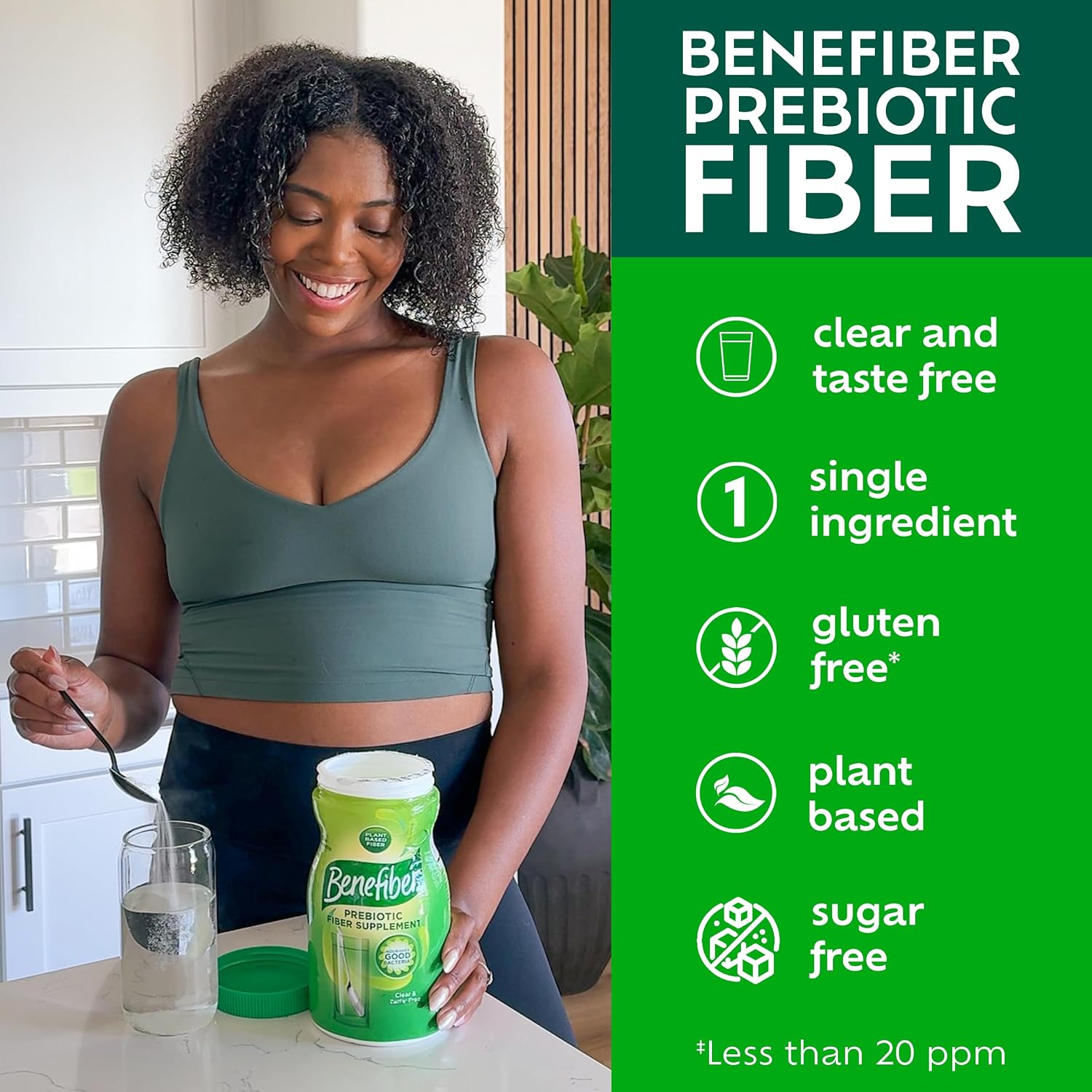 Benefiber Prebiotic Fiber Supplement Powder, Unflavored, 124 Teaspoons | Plant-based Prebiotic Fiber Powder, Sugar-Free, Dissolves Clear and Tasteless, GLP-1 Support for Digestive Health