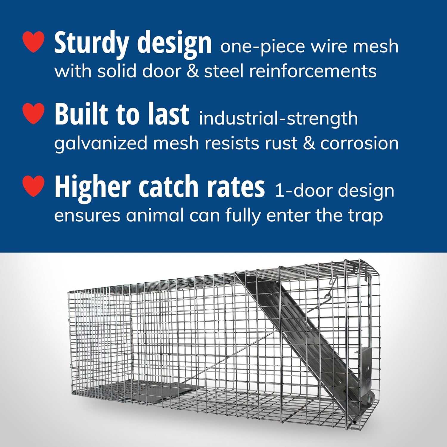 Havahart Large 1-Door Live Animal Trap for Raccoons, Cats, Bobcats, Beavers | Heavy Duty Humane Catch and Release Cage Trap for Outdoor Pest Control