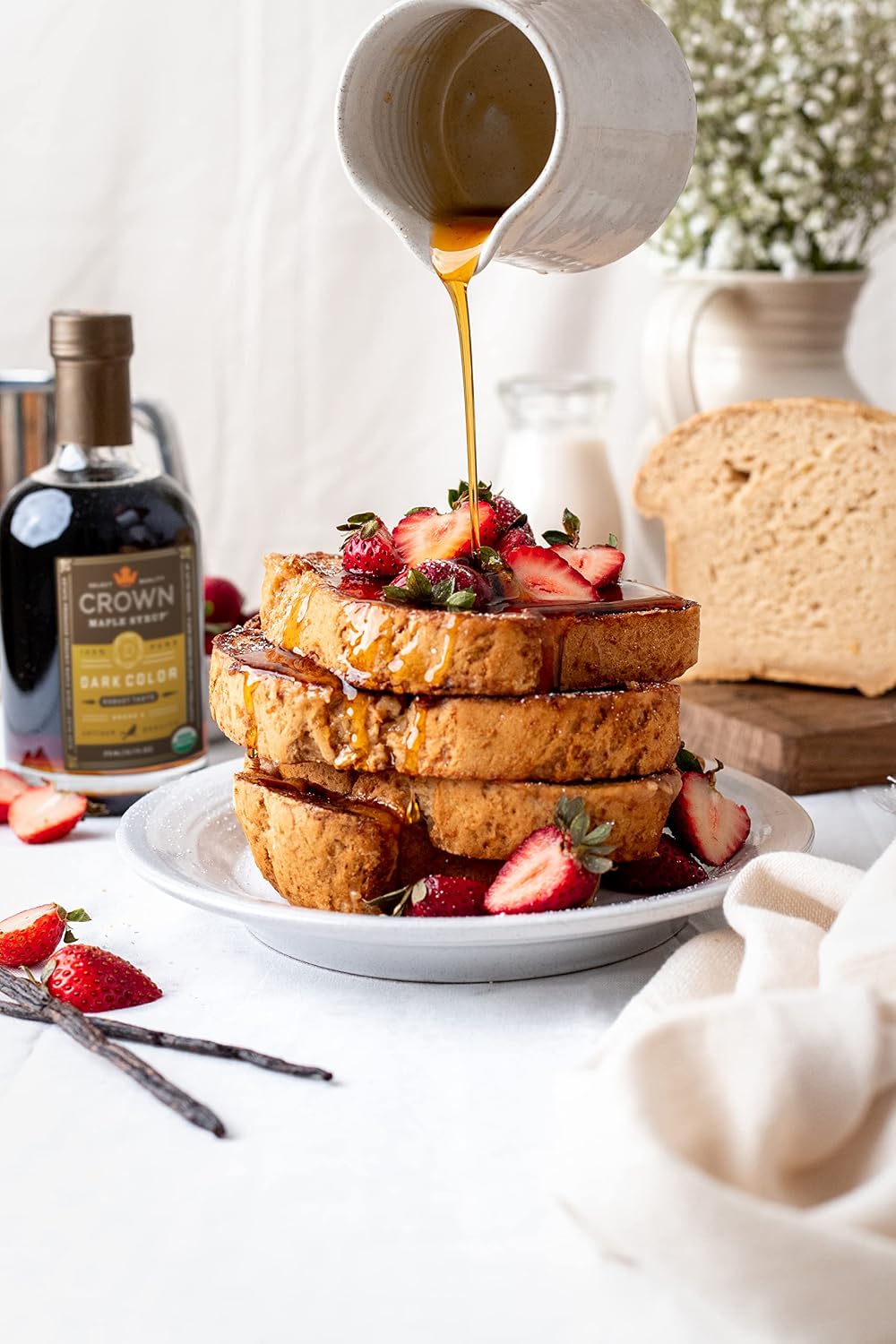 Crown Maple Organic 100% Pure Amber Color Rich Taste Maple Syrup, Flavor Marinades, Cocktails, Pancakes, Squash & Bacon, 12.7 Fl Oz
