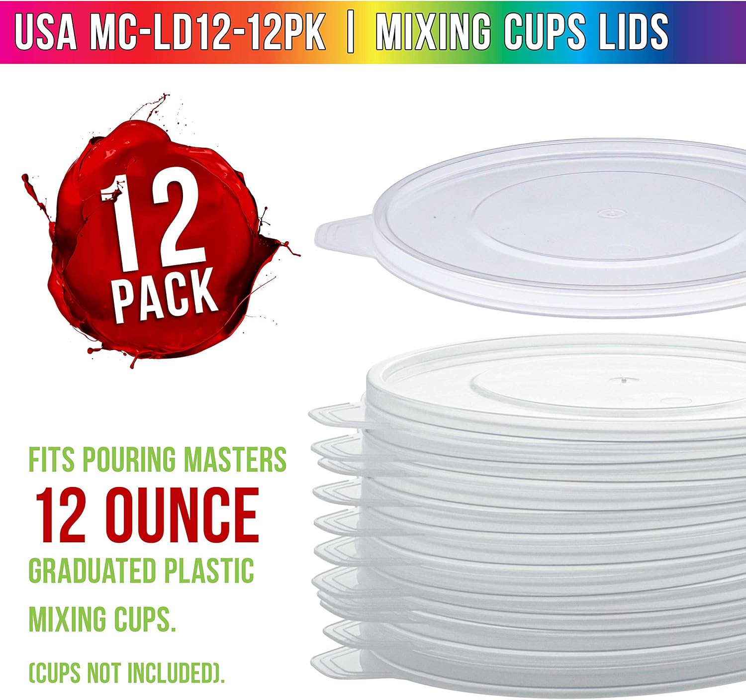 Pouring Masters 40 Ounce (1200ml) Graduated Plastic Mixing Cups (Box of 24)