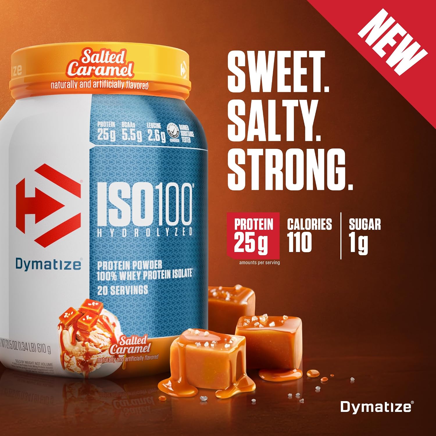 Dymatize ISO100 Protein Powder, 100% Whey Isolate, Gourmet Chocolate | 25g Protein, Hydrolyzed, Fast-Absorbing, Supports Muscle Health, 5.5g BCAAs, Gluten-Free, 76 Servings, 5 lb